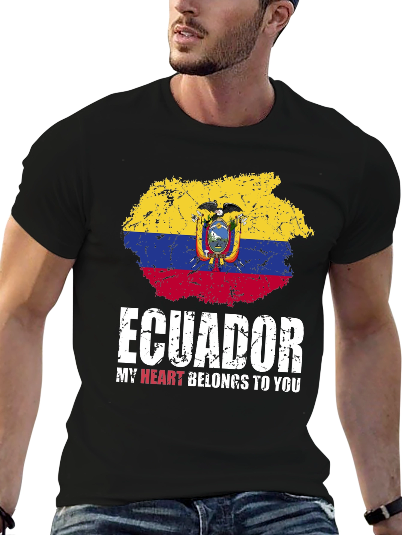 Ecuador Flag T-Shirt - My Heart Belongs To You