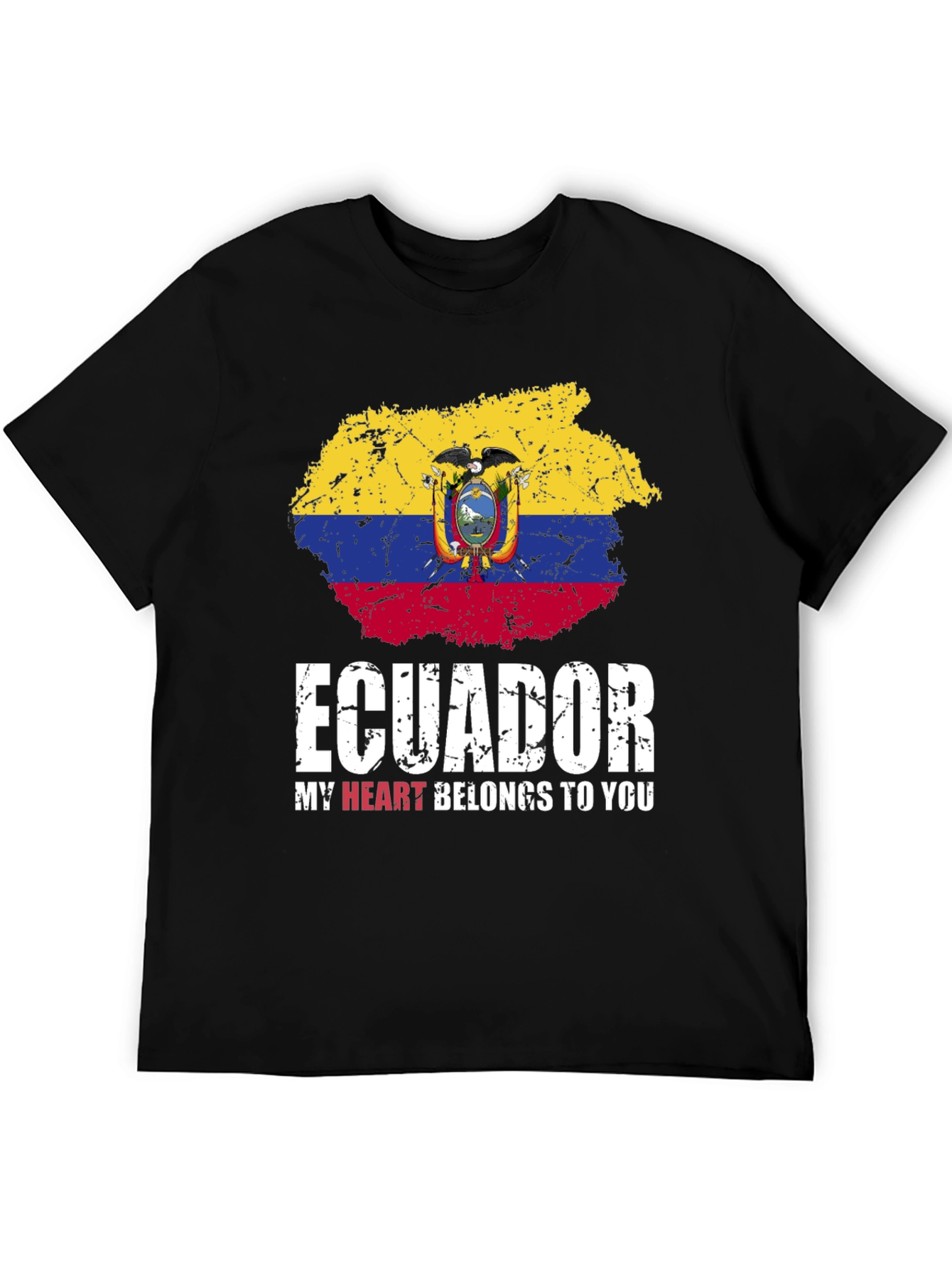 Ecuador Flag T-Shirt - My Heart Belongs To You
