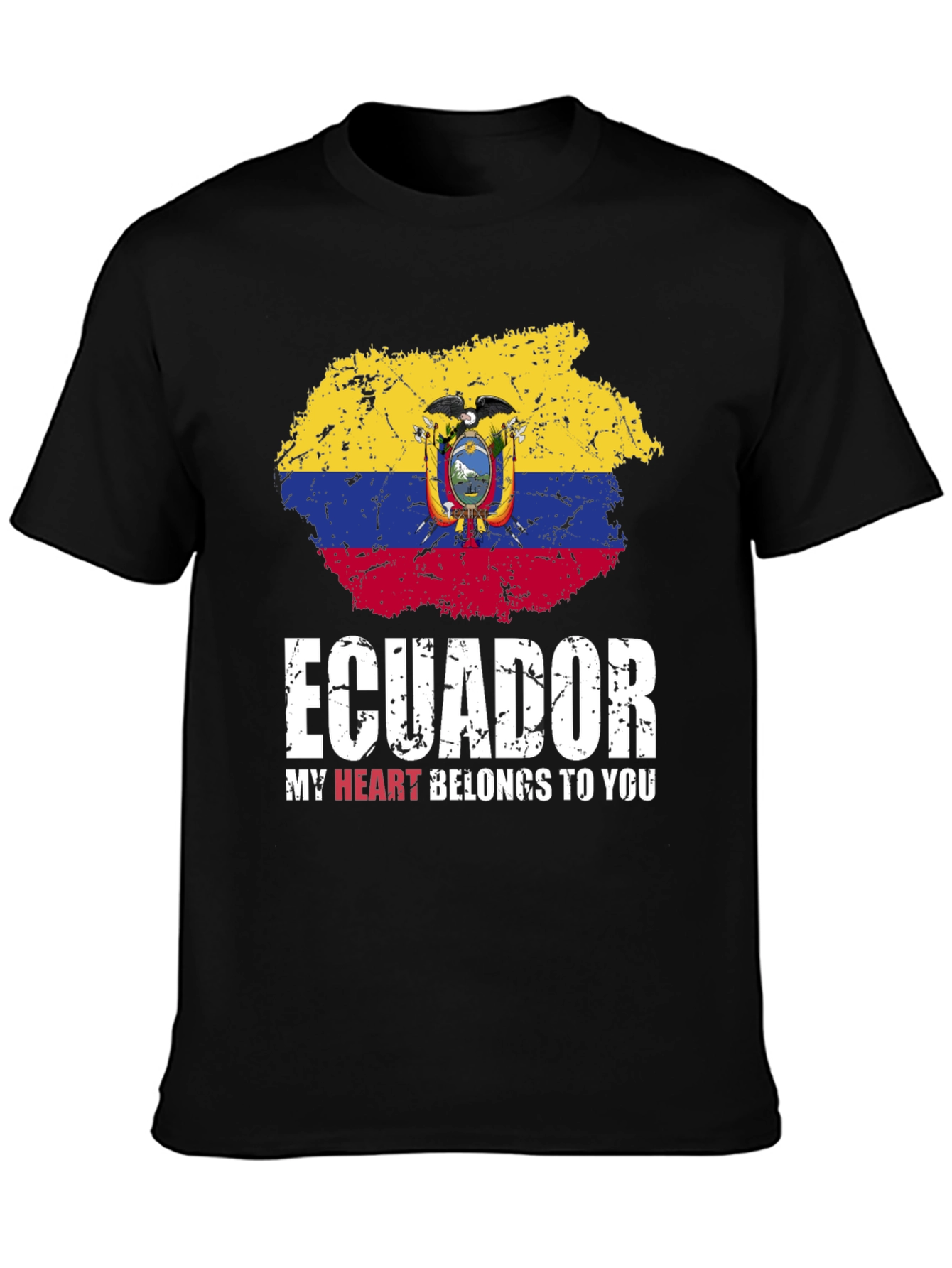 Ecuador Flag T-Shirt - My Heart Belongs To You