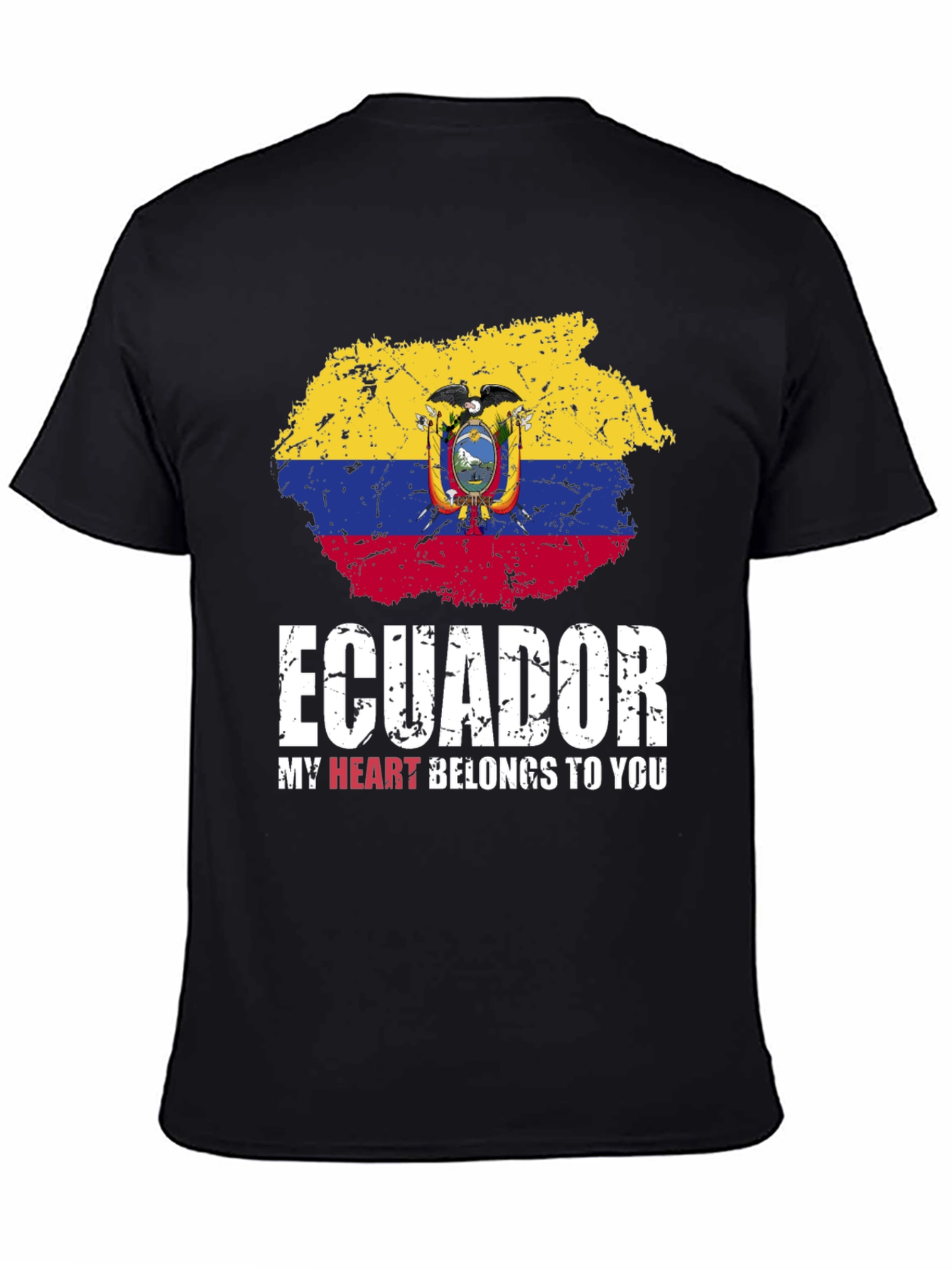 Ecuador Flag T-Shirt - My Heart Belongs To You