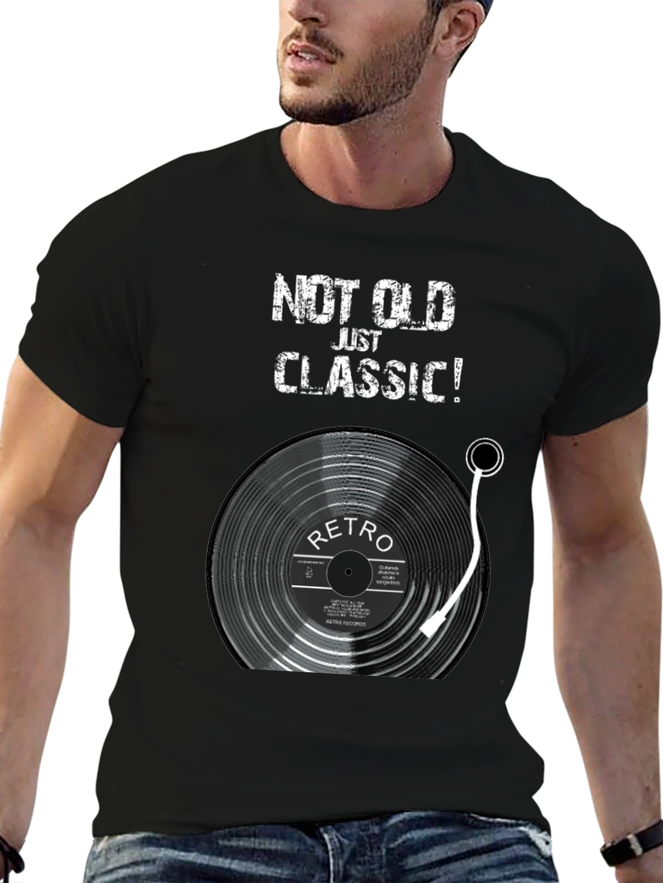 Retro Vinyl Record T-Shirt - Not Old Just Classic