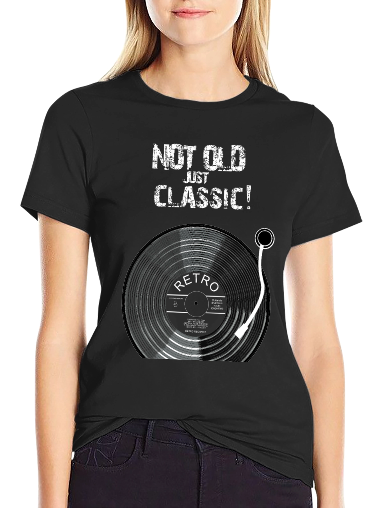 Retro Vinyl Record T-Shirt - Not Old Just Classic