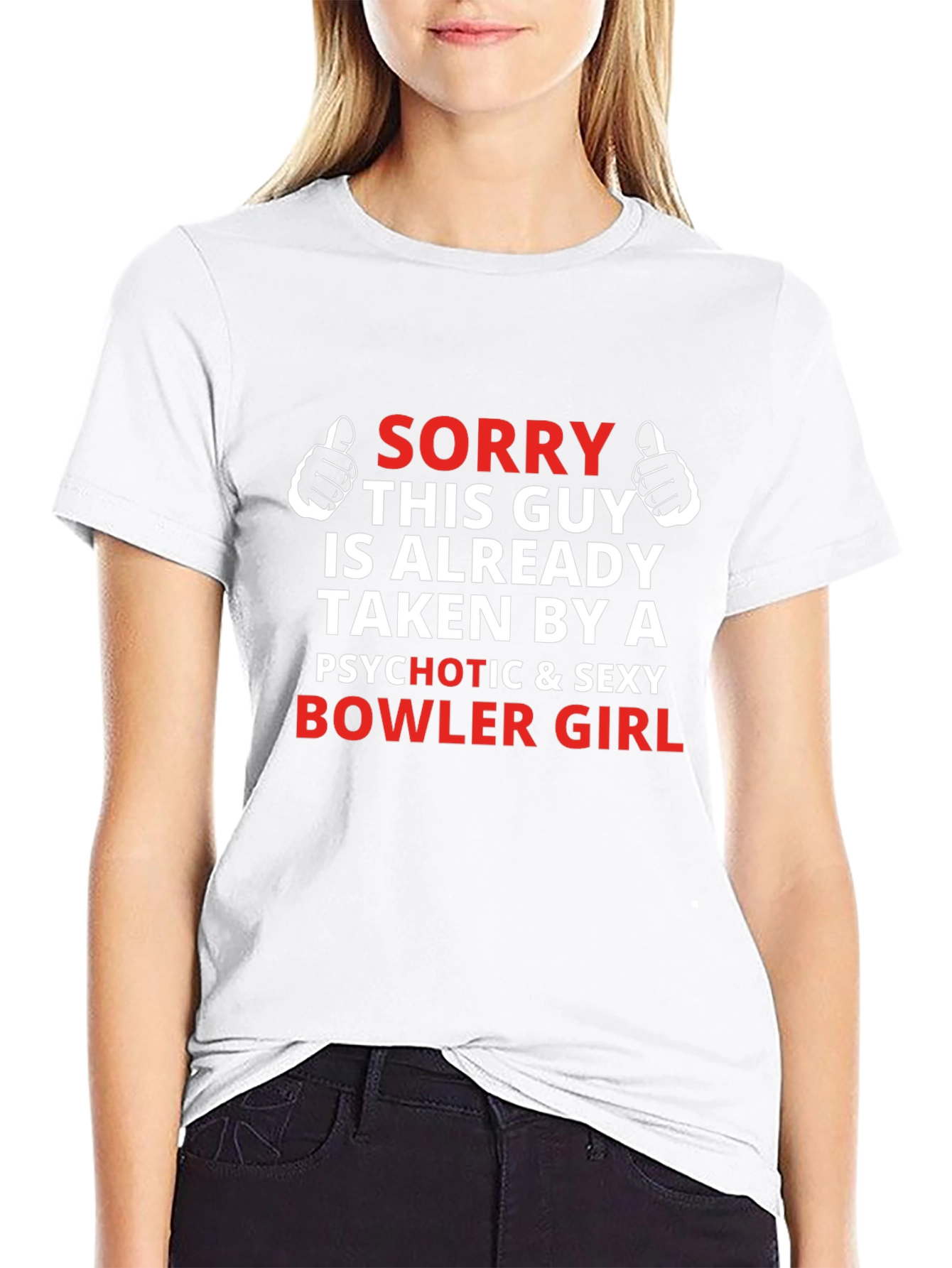 Sorry Taken Bowler Girl T-Shirt Funny Boyfriend Gift