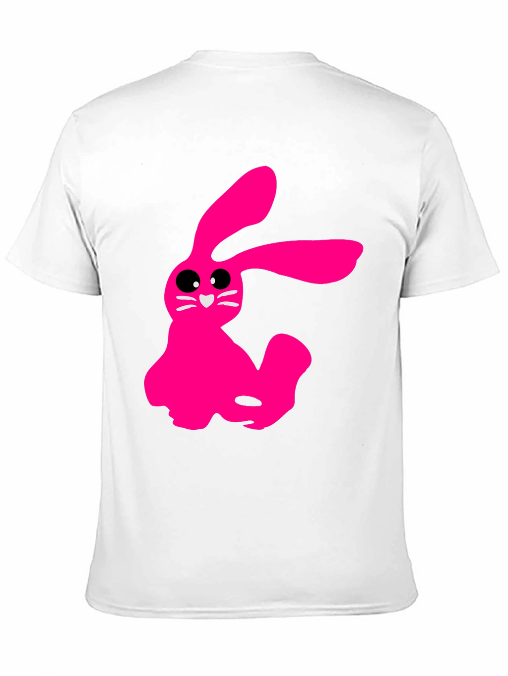Pink Bunny Graphic Tee - Soft Cotton Black T-Shirt