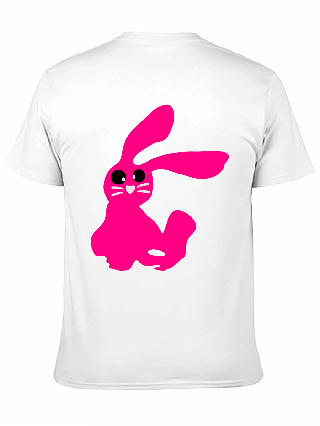 Pink Bunny Graphic Tee - Soft Cotton Black T-Shirt