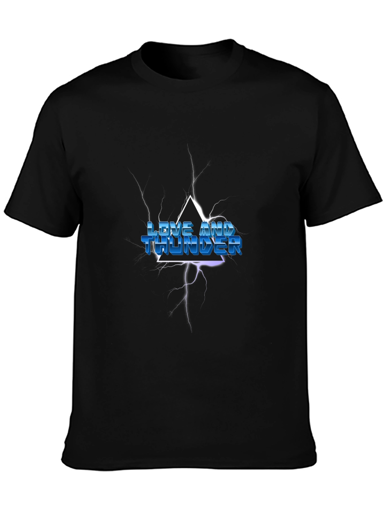 Love and Thunder Graphic Print Black T-Shirt