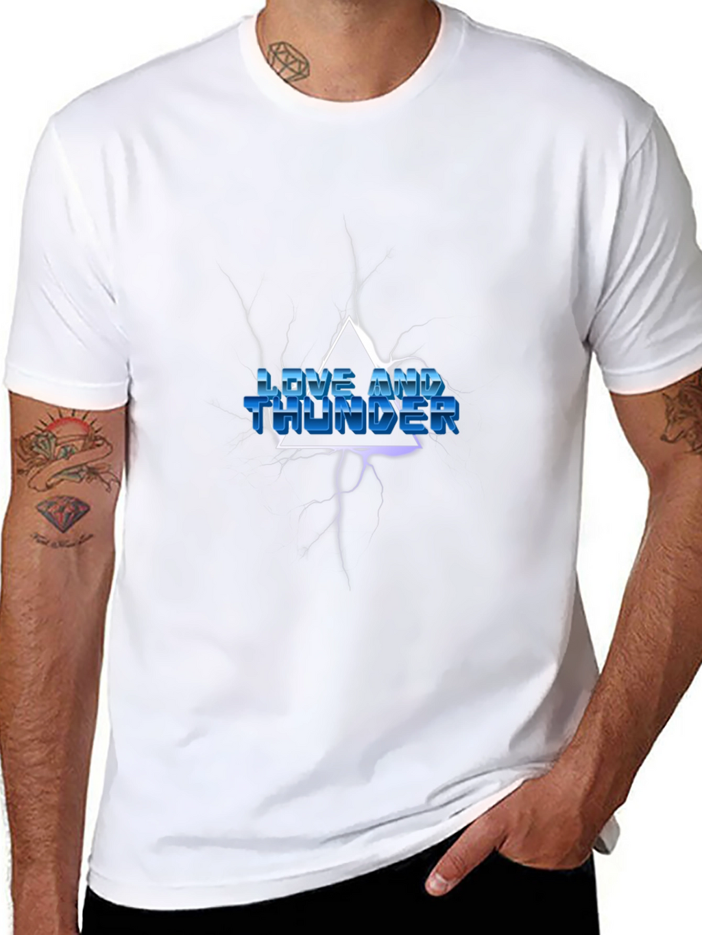 Love and Thunder Graphic Print Black T-Shirt