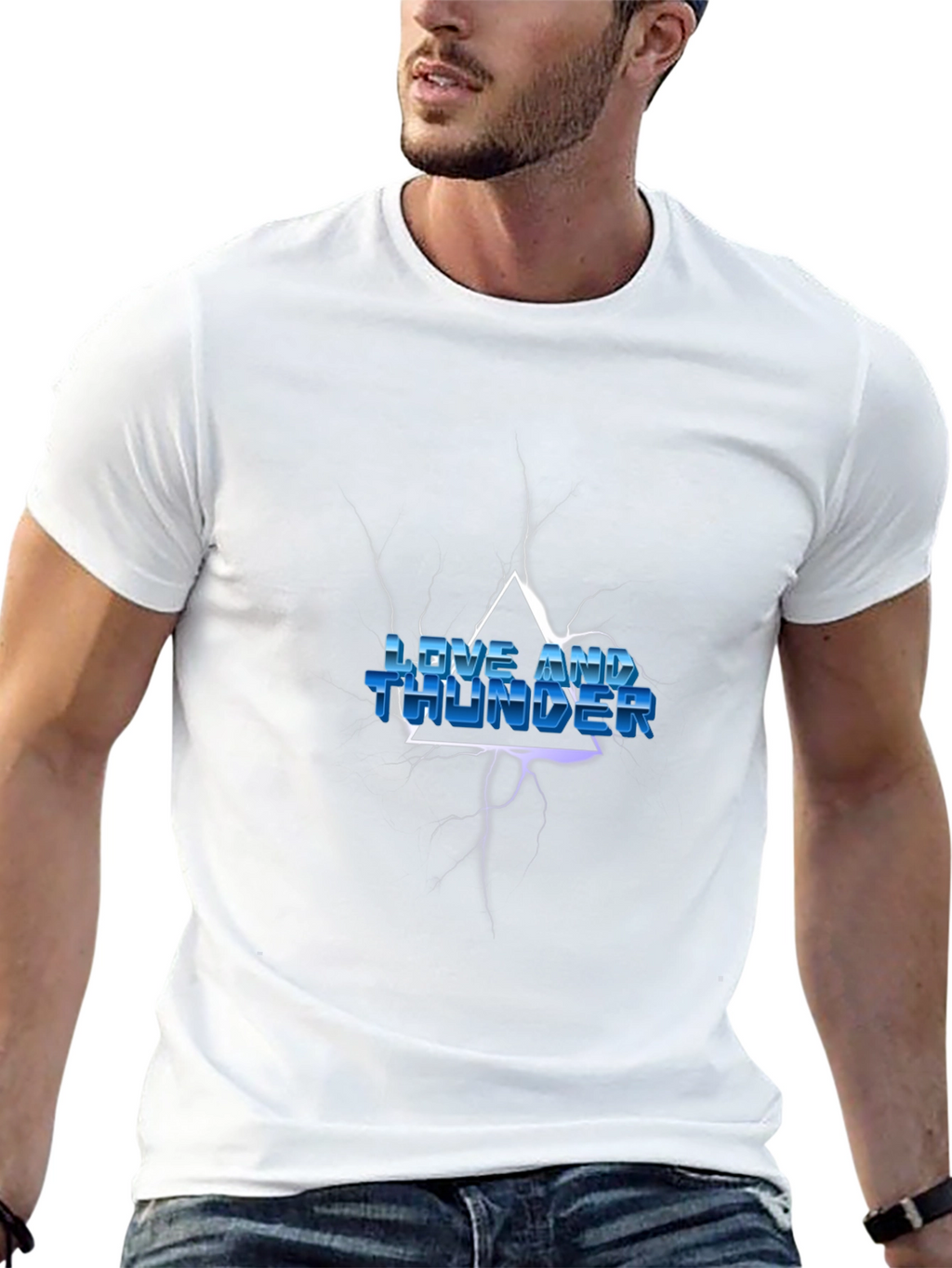 Love and Thunder Graphic Print Black T-Shirt