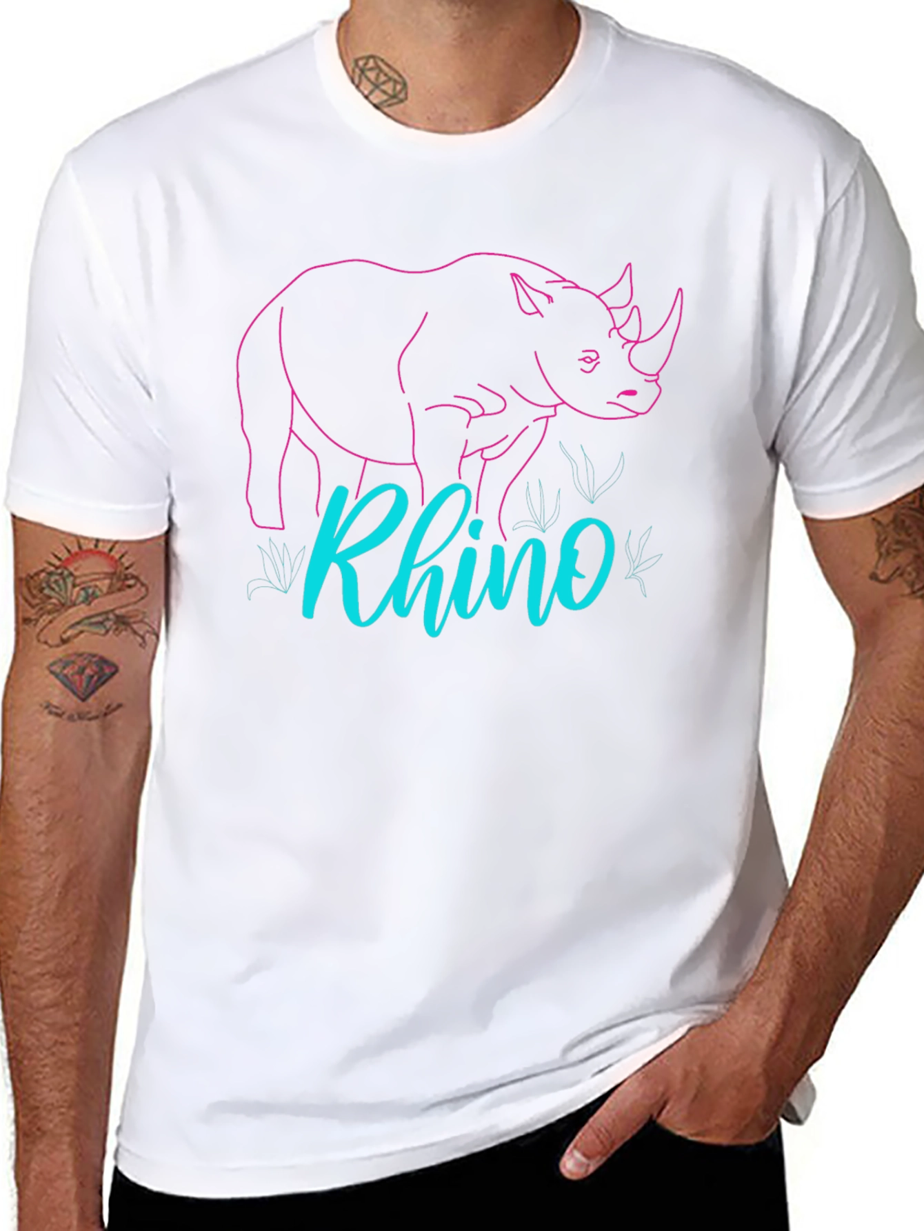 Rhino Graphic Tee - Cool Animal Design