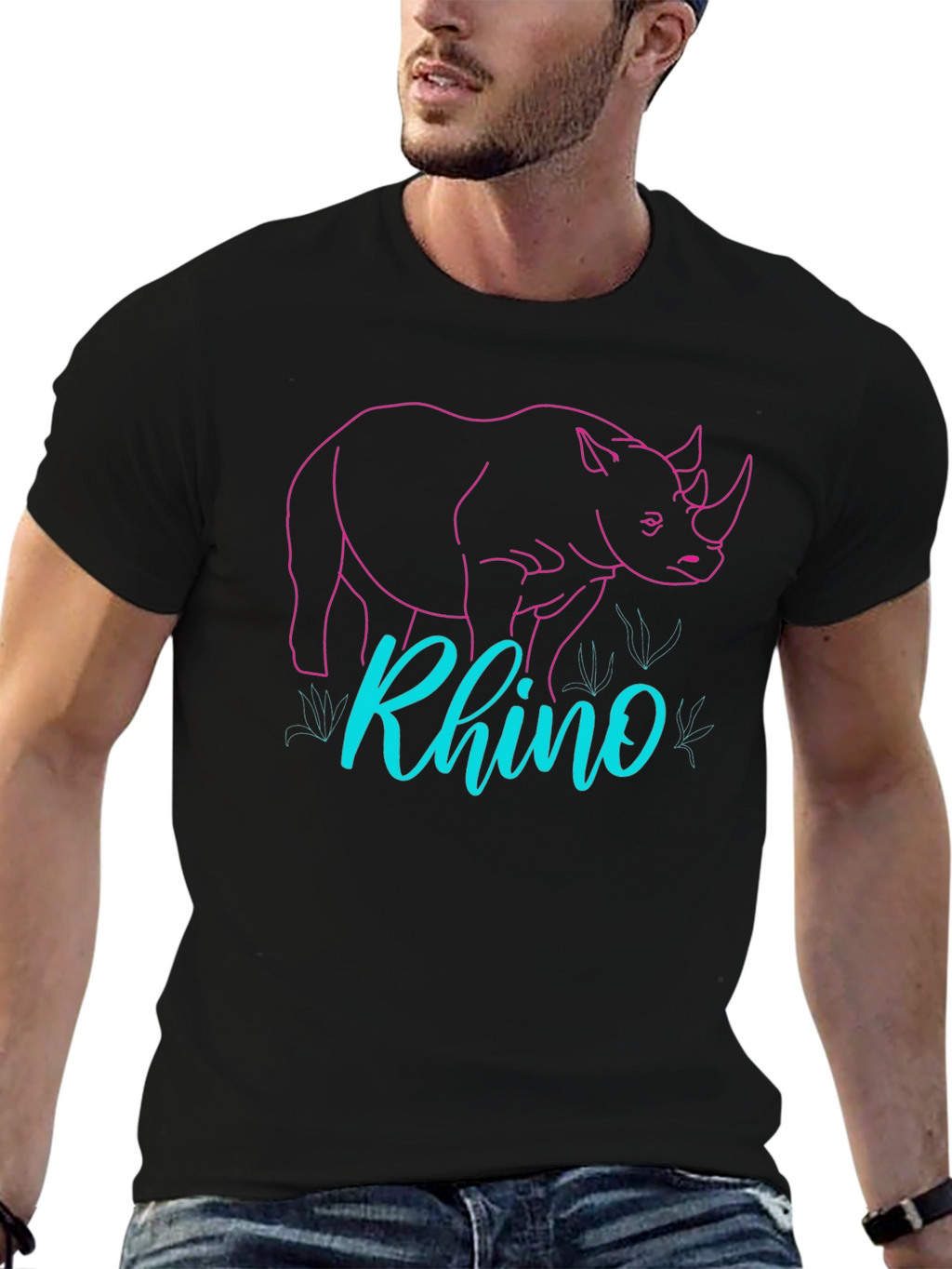 Rhino Graphic Tee - Cool Animal Design