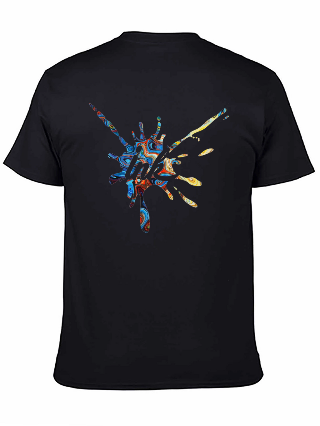 Abstract Splatter Print Crew Neck T-Shirt