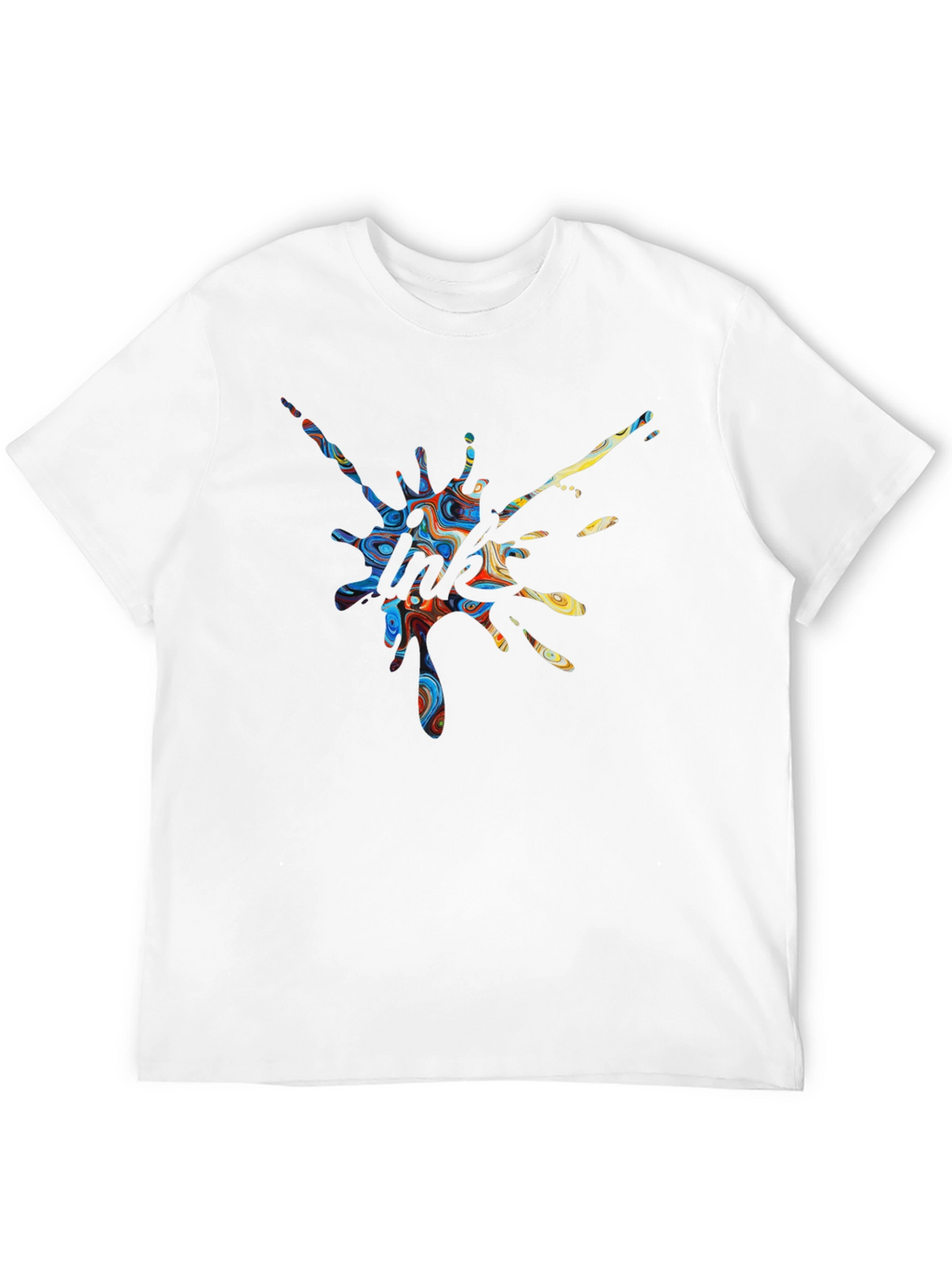 Abstract Splatter Print Crew Neck T-Shirt