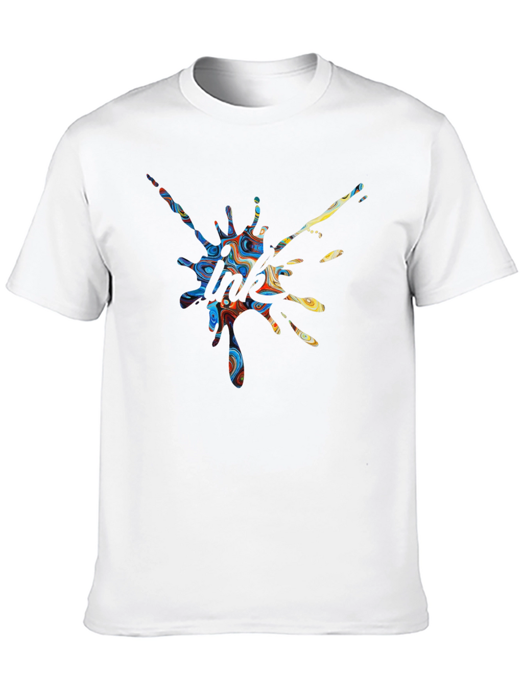 Abstract Splatter Print Crew Neck T-Shirt