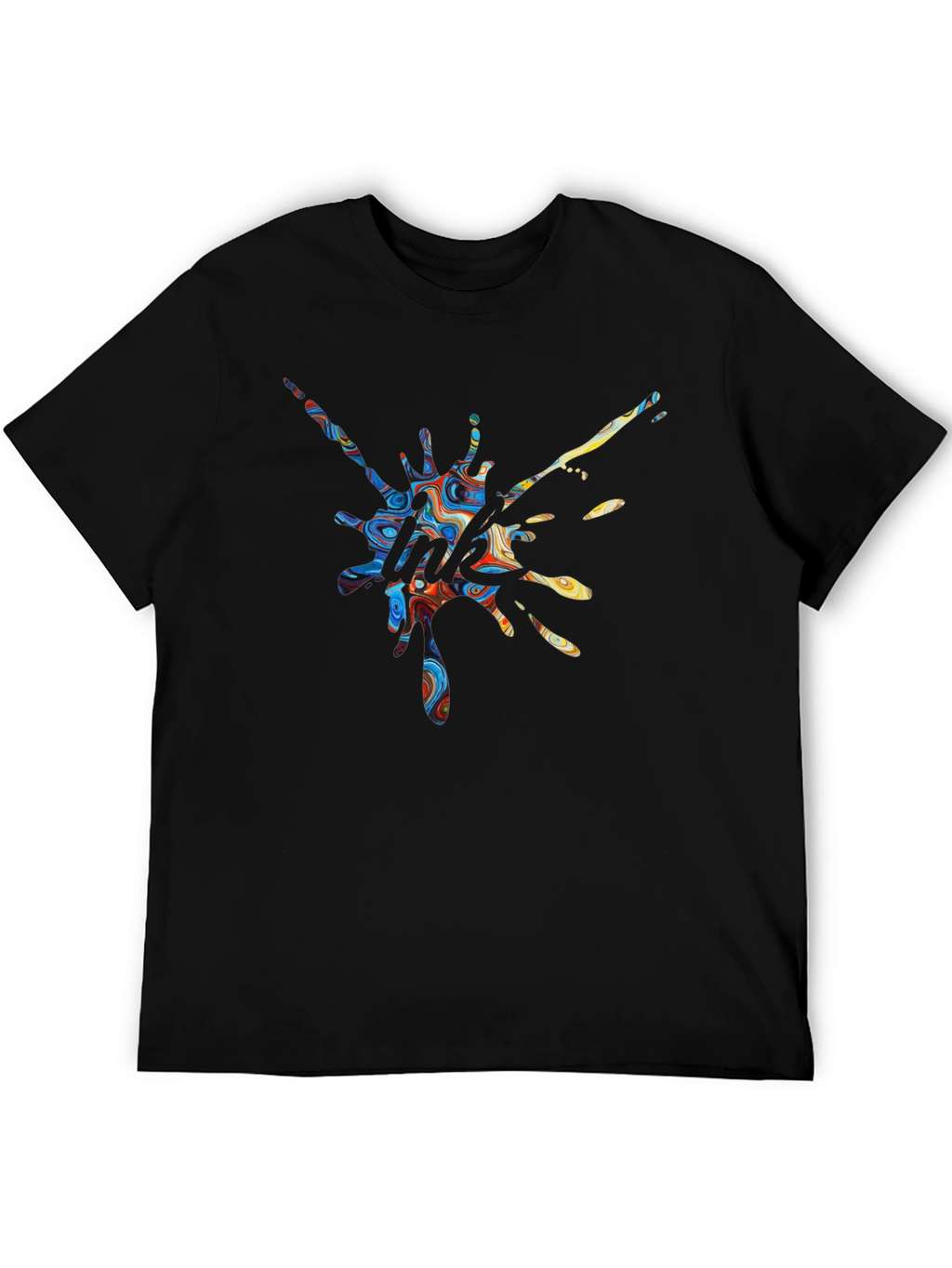 Abstract Splatter Print Crew Neck T-Shirt