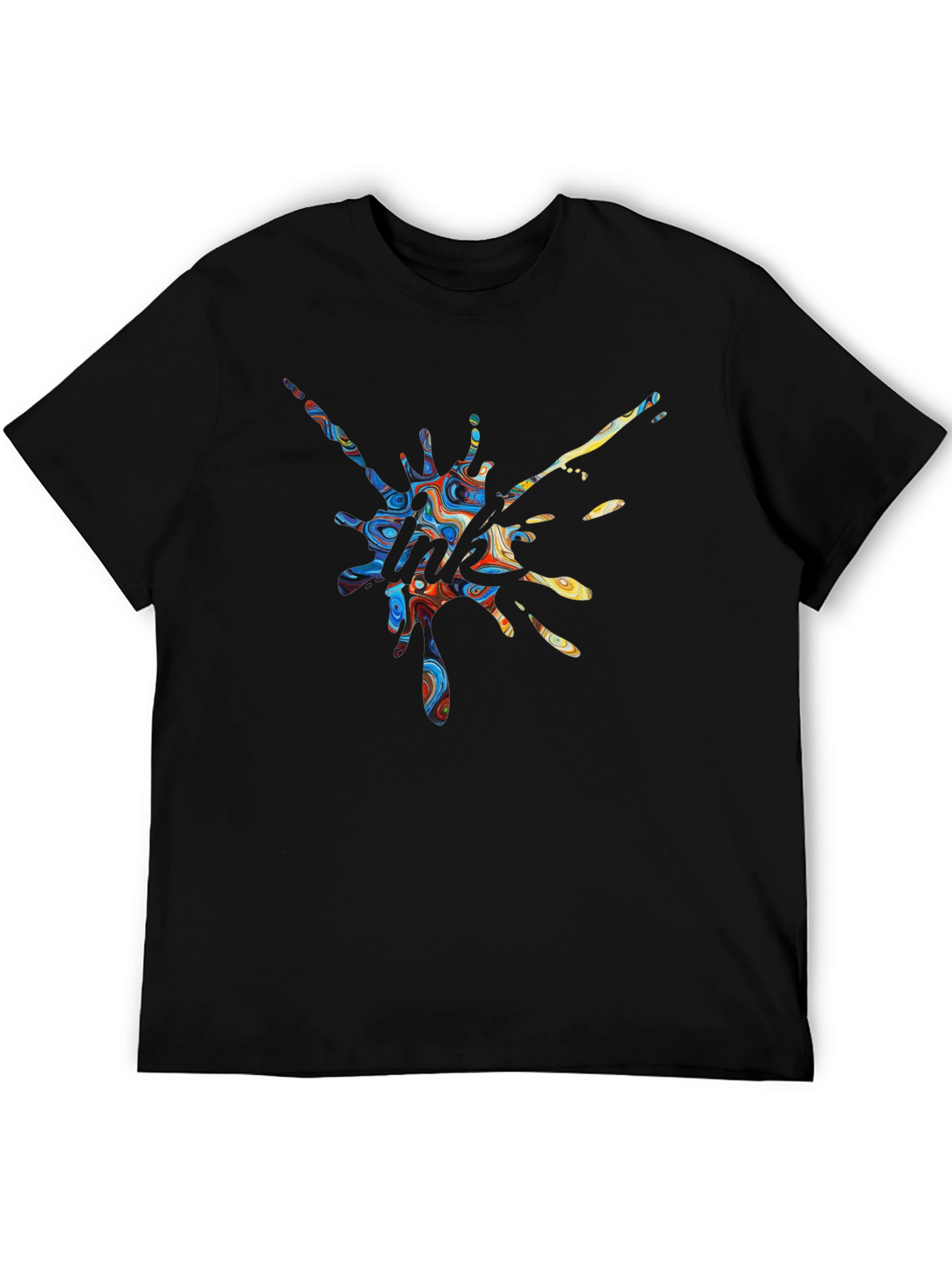 Abstract Splatter Print Crew Neck T-Shirt