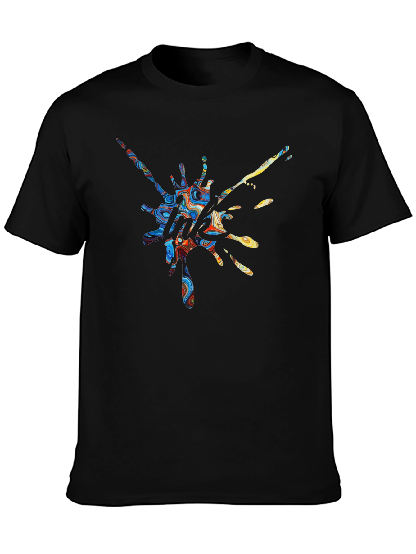 Abstract Splatter Print Crew Neck T-Shirt