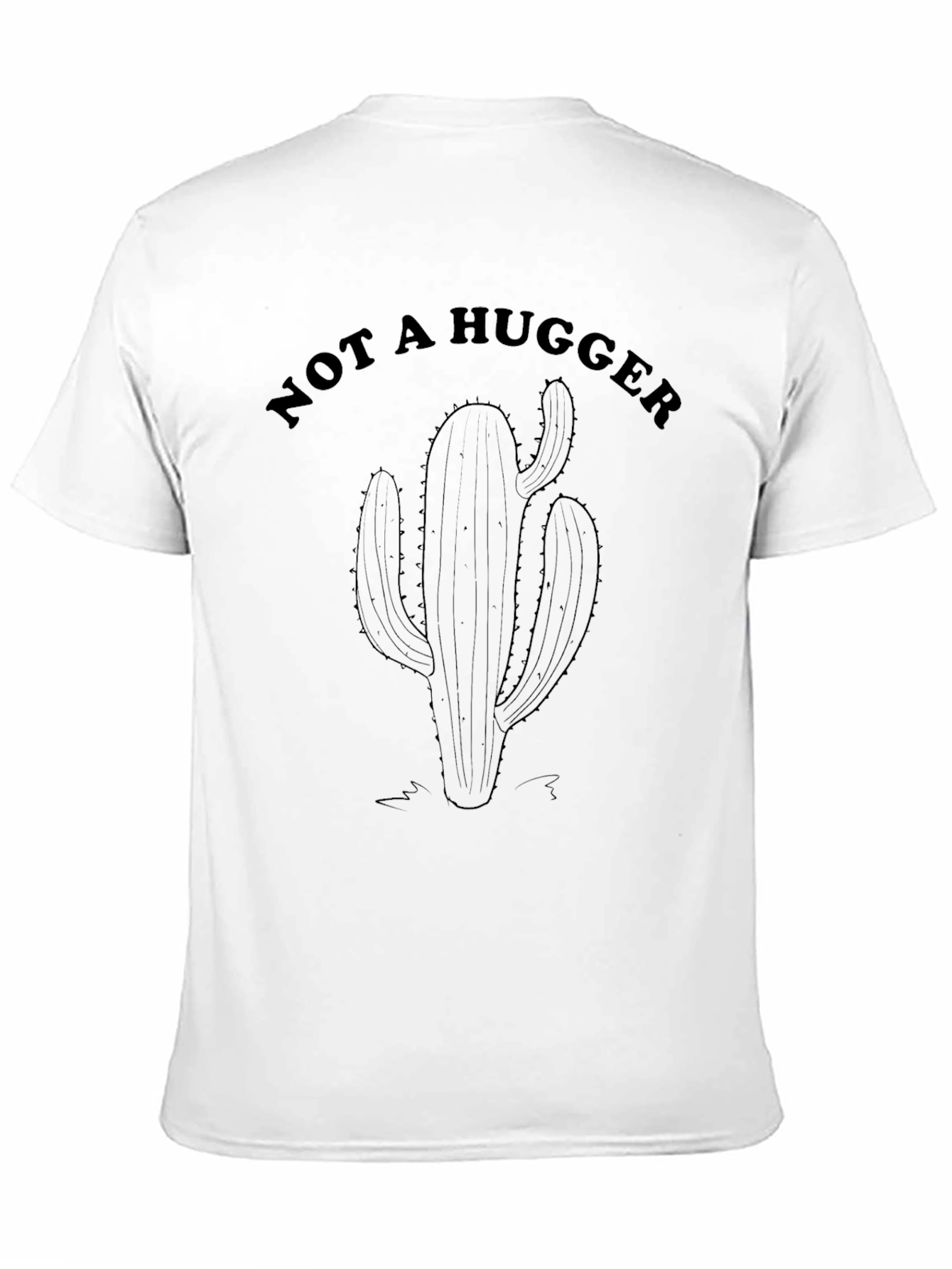 Not a Hugger Cactus Graphic Tee - Black