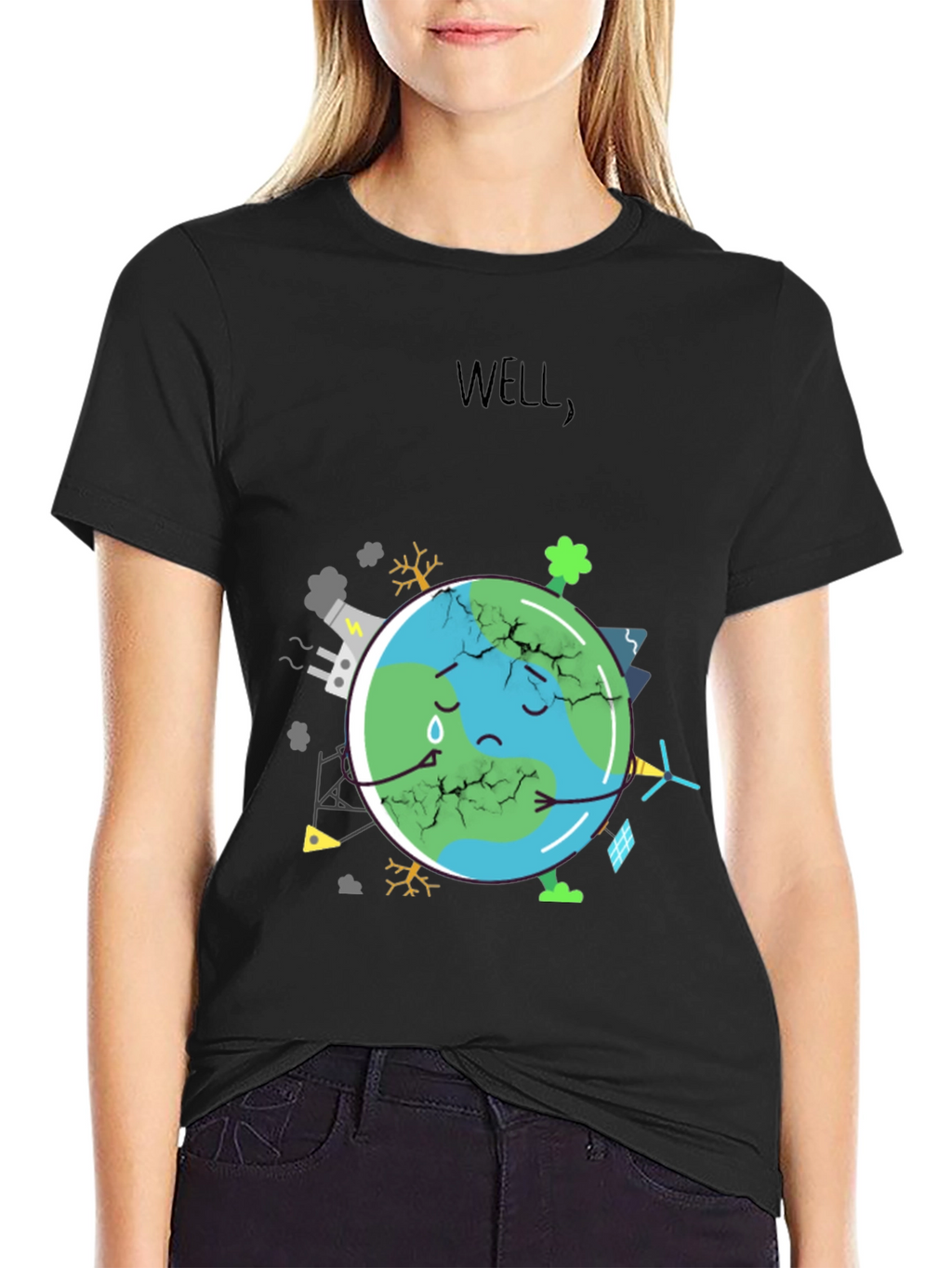 Distressed Earth Graphic Tee - Save the Planet!