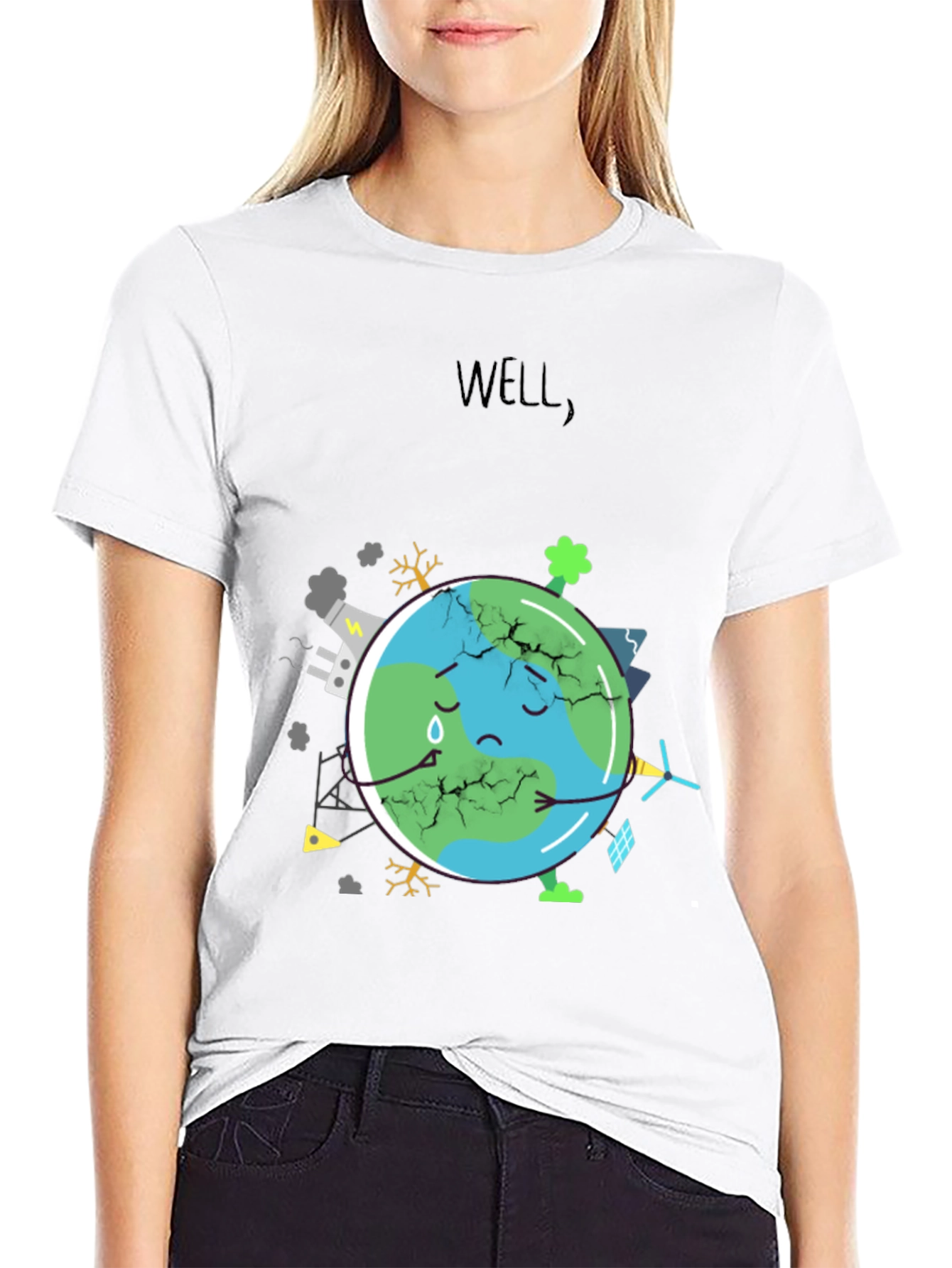 Distressed Earth Graphic Tee - Save the Planet!