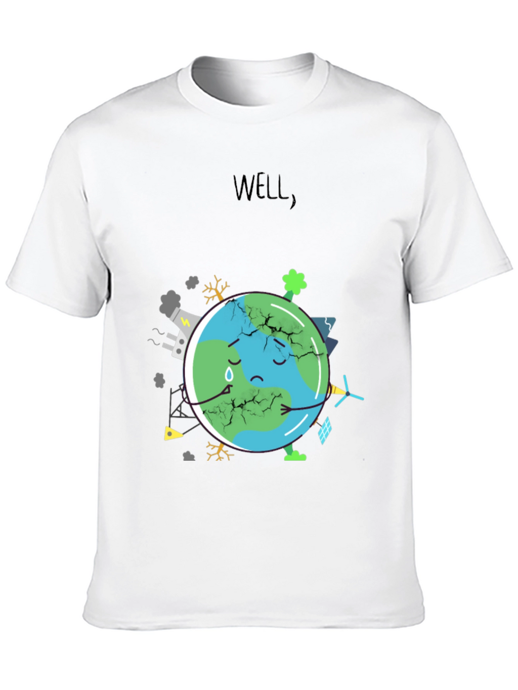 Distressed Earth Graphic Tee - Save the Planet!