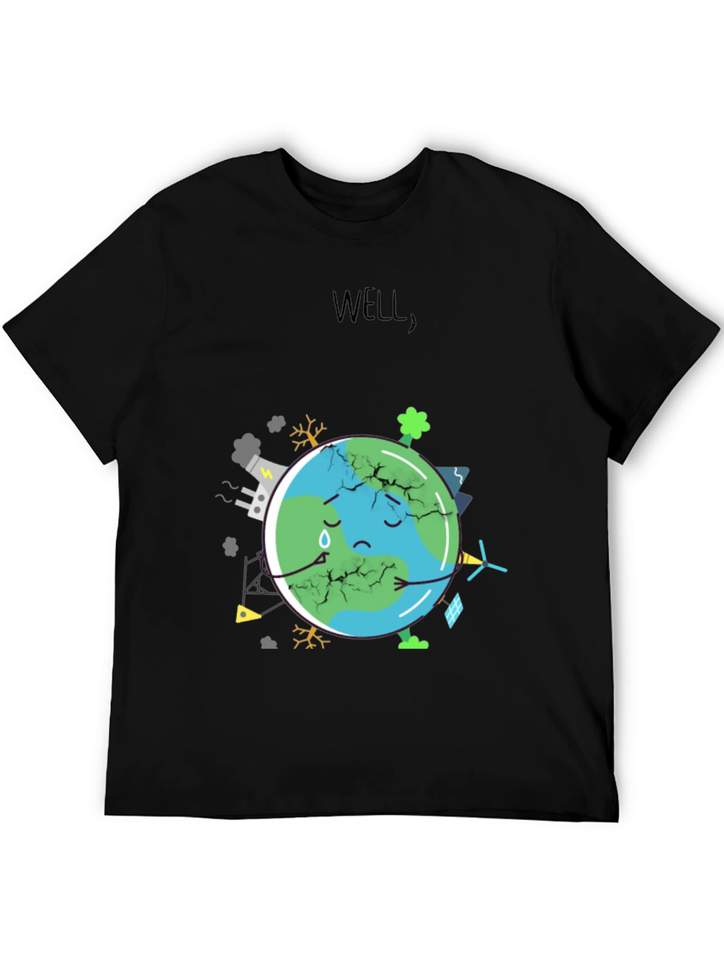 Distressed Earth Graphic Tee - Save the Planet!