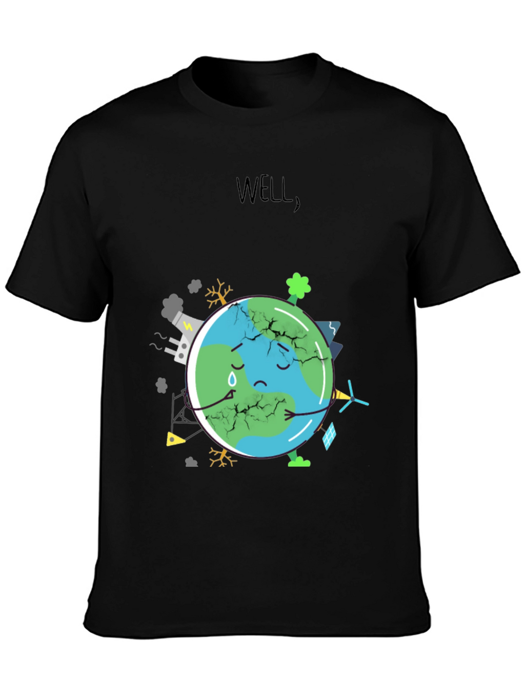 Distressed Earth Graphic Tee - Save the Planet!