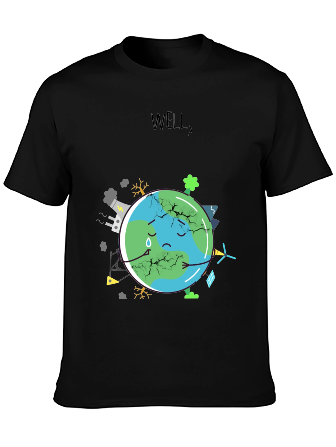 Distressed Earth Graphic Tee - Save the Planet!