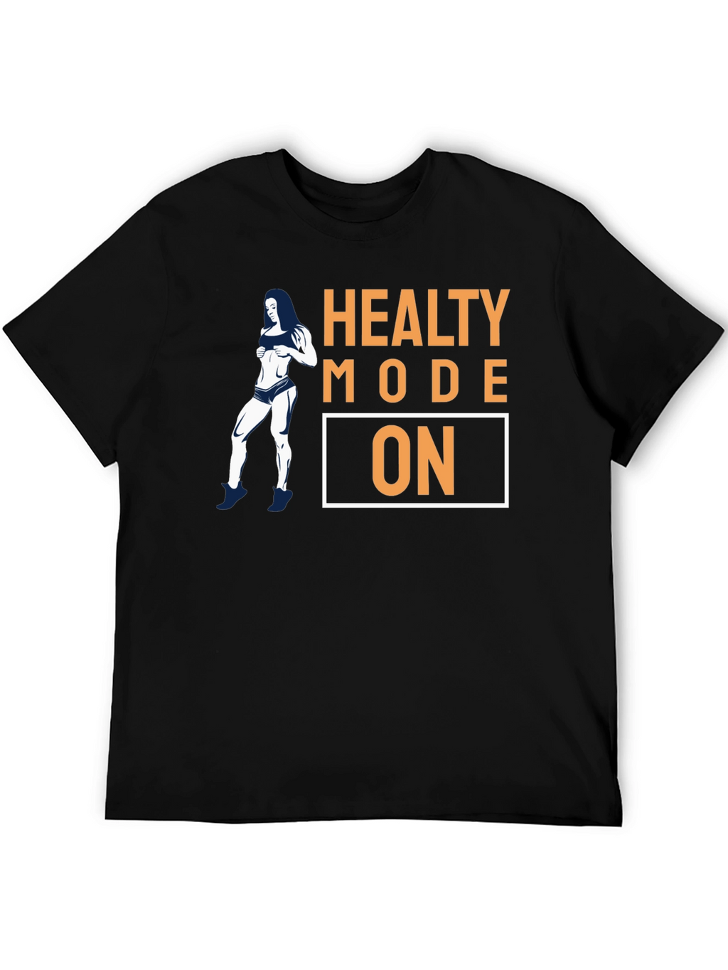 Healthy Mode On Black Graphic T-Shirt