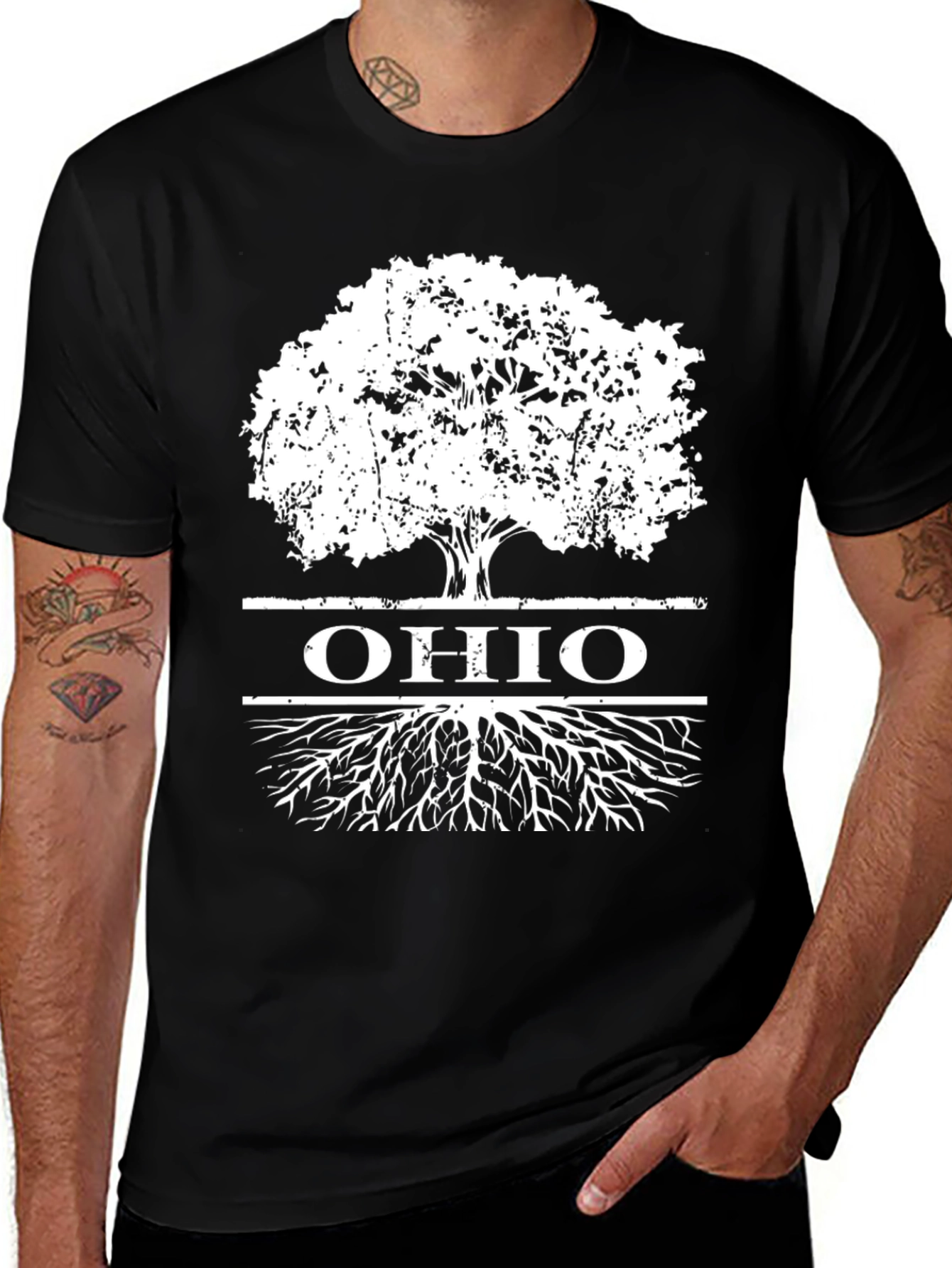 Ohio Roots T-Shirt - Black Graphic Tee