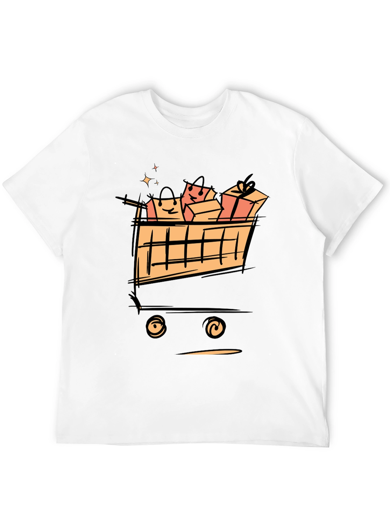 Shopping Cart T-Shirt - Black Cotton Graphic Tee