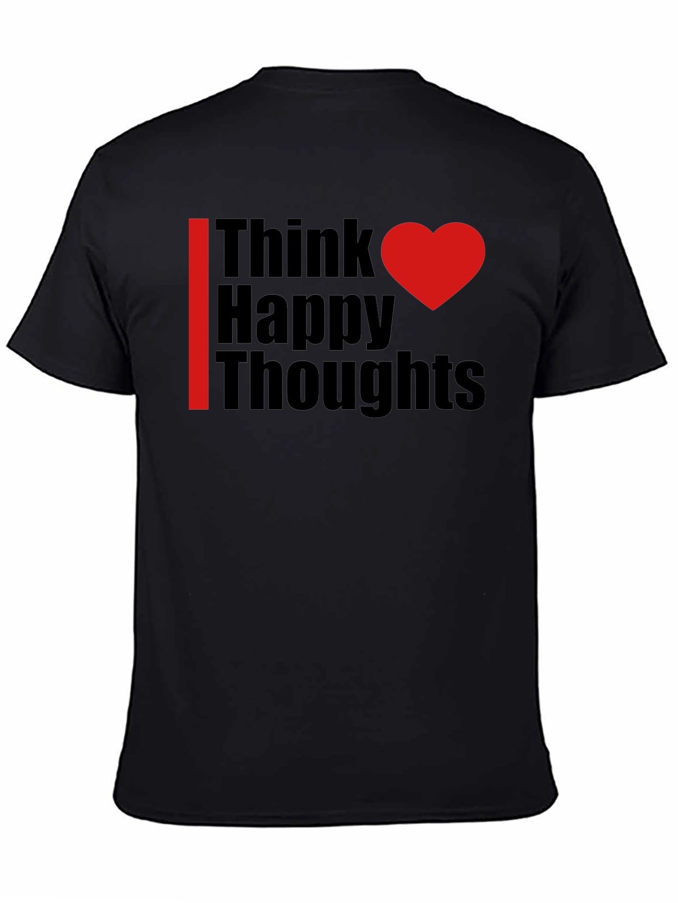 Think Happy Thoughts Black Graphic Tee