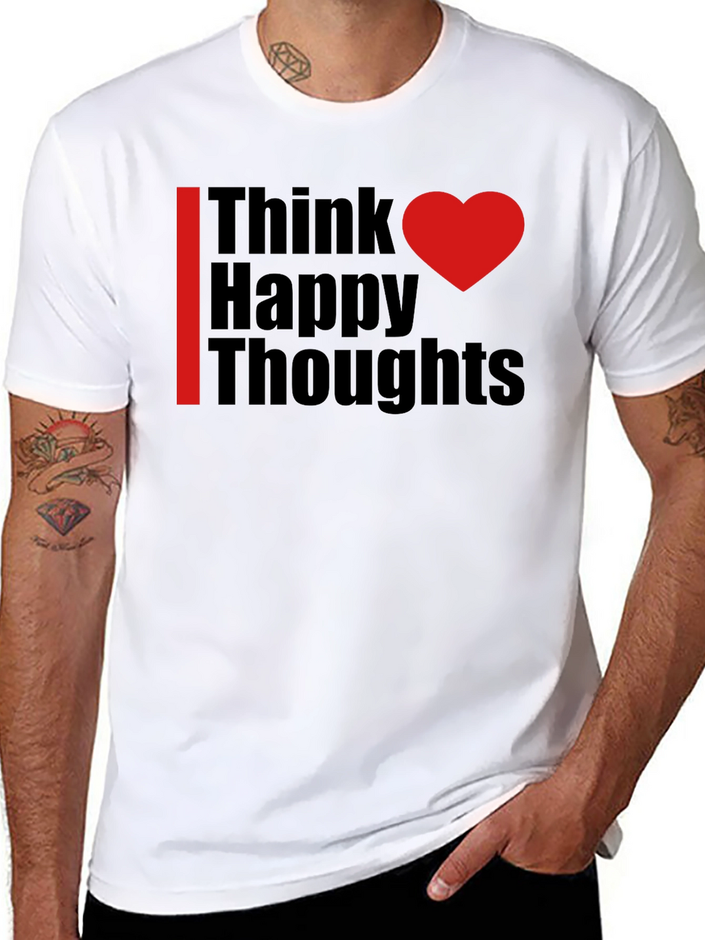 Think Happy Thoughts Black Graphic Tee