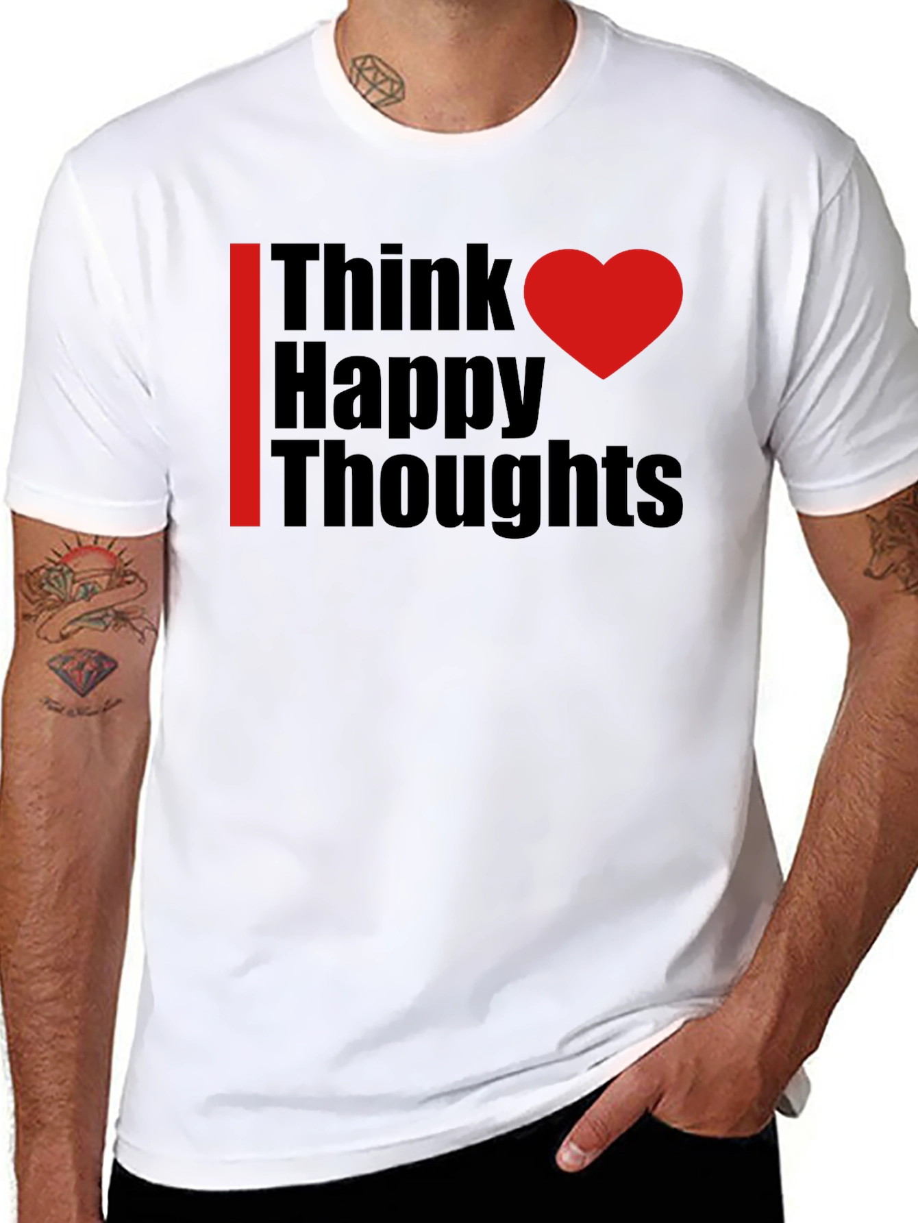 Think Happy Thoughts Black Graphic Tee