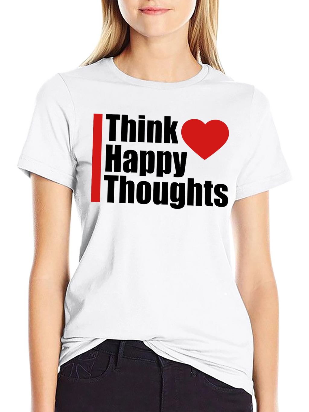 Think Happy Thoughts Black Graphic Tee