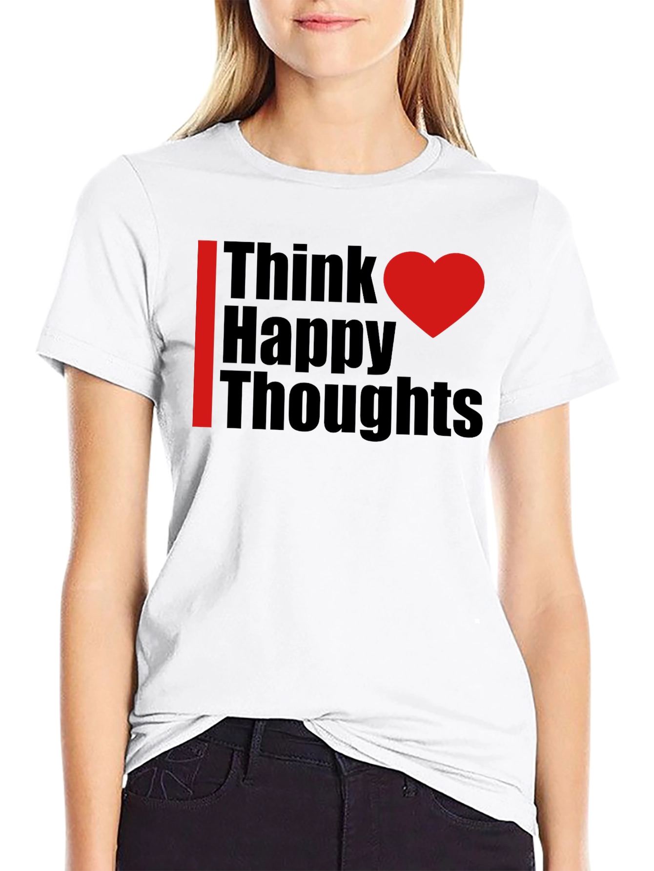 Think Happy Thoughts Black Graphic Tee