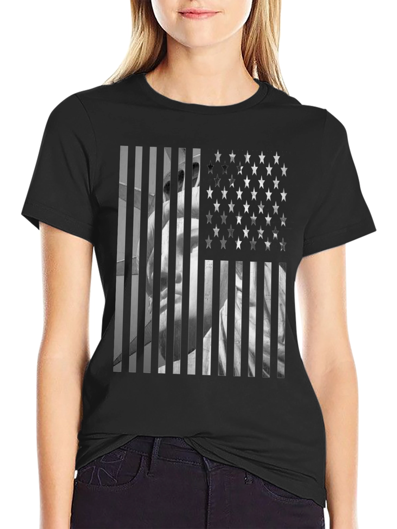 American Flag Statue T-Shirt