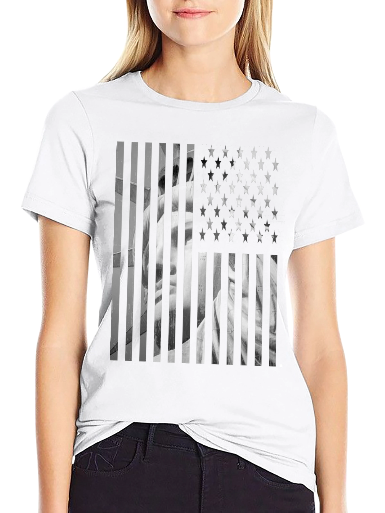 American Flag Statue T-Shirt