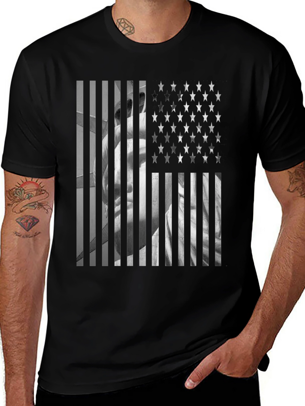 American Flag Statue T-Shirt