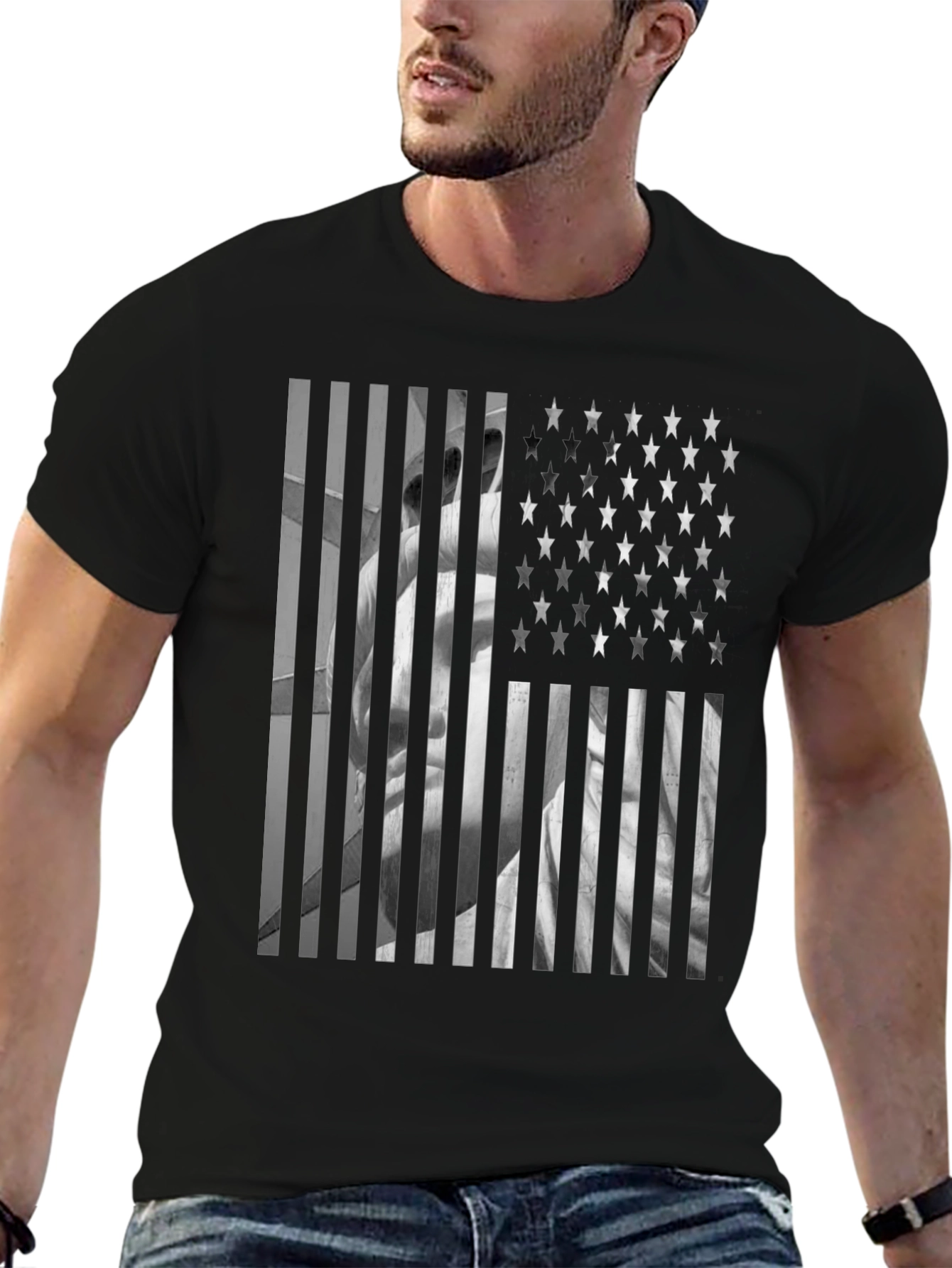 American Flag Statue T-Shirt