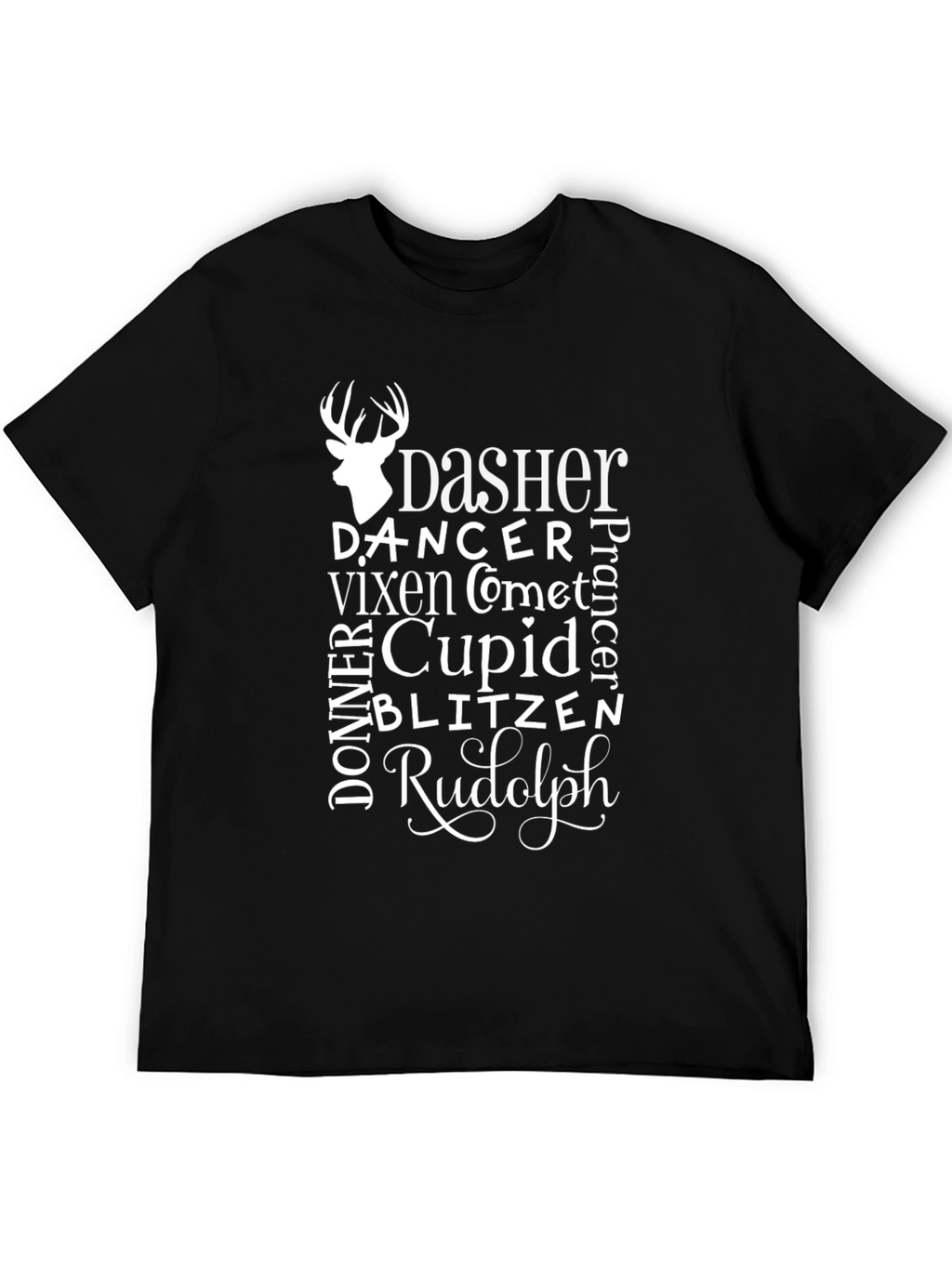 Reindeer Names Christmas T-Shirt - Holiday Apparel