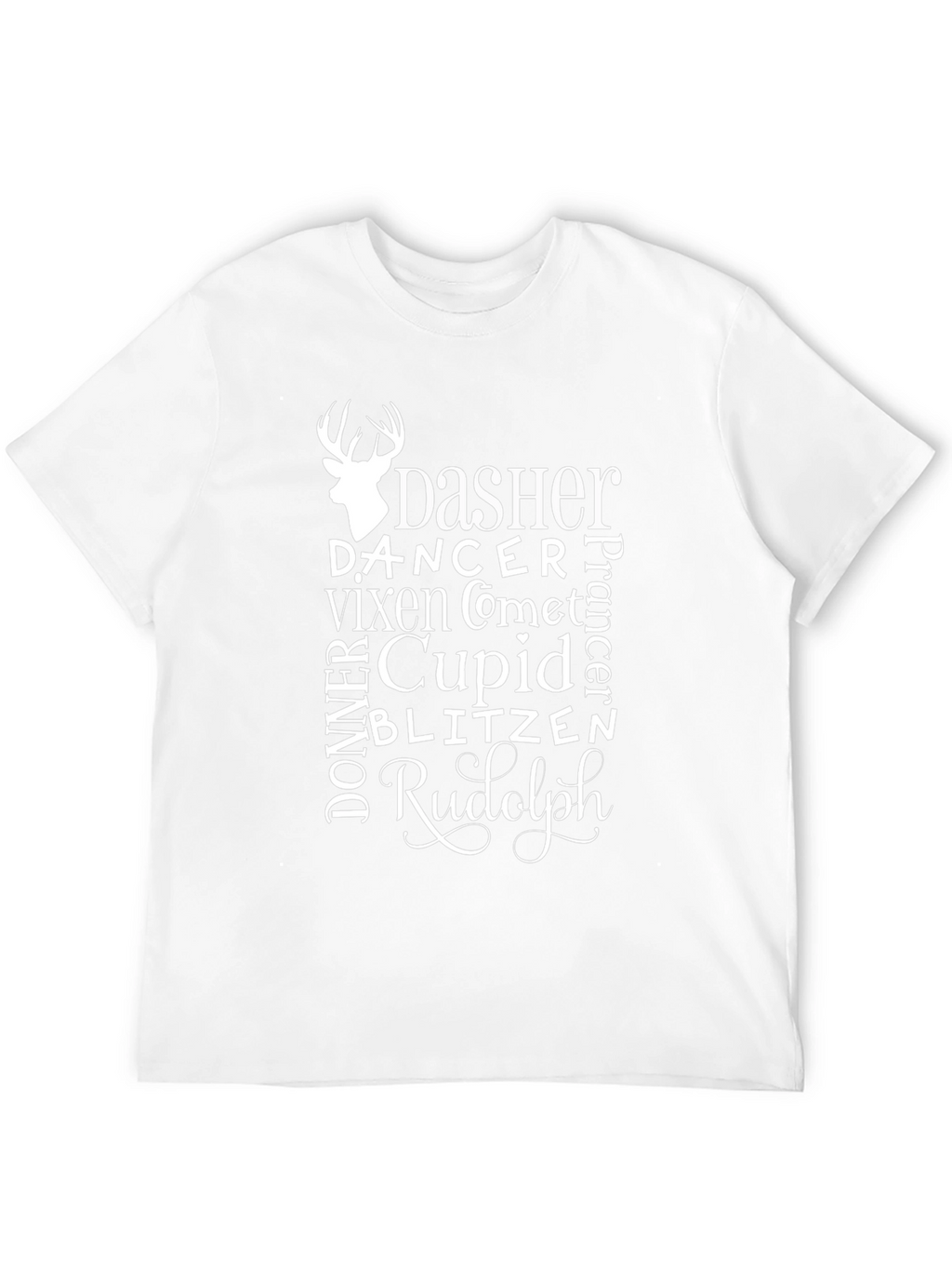 Reindeer Names Christmas T-Shirt - Holiday Apparel