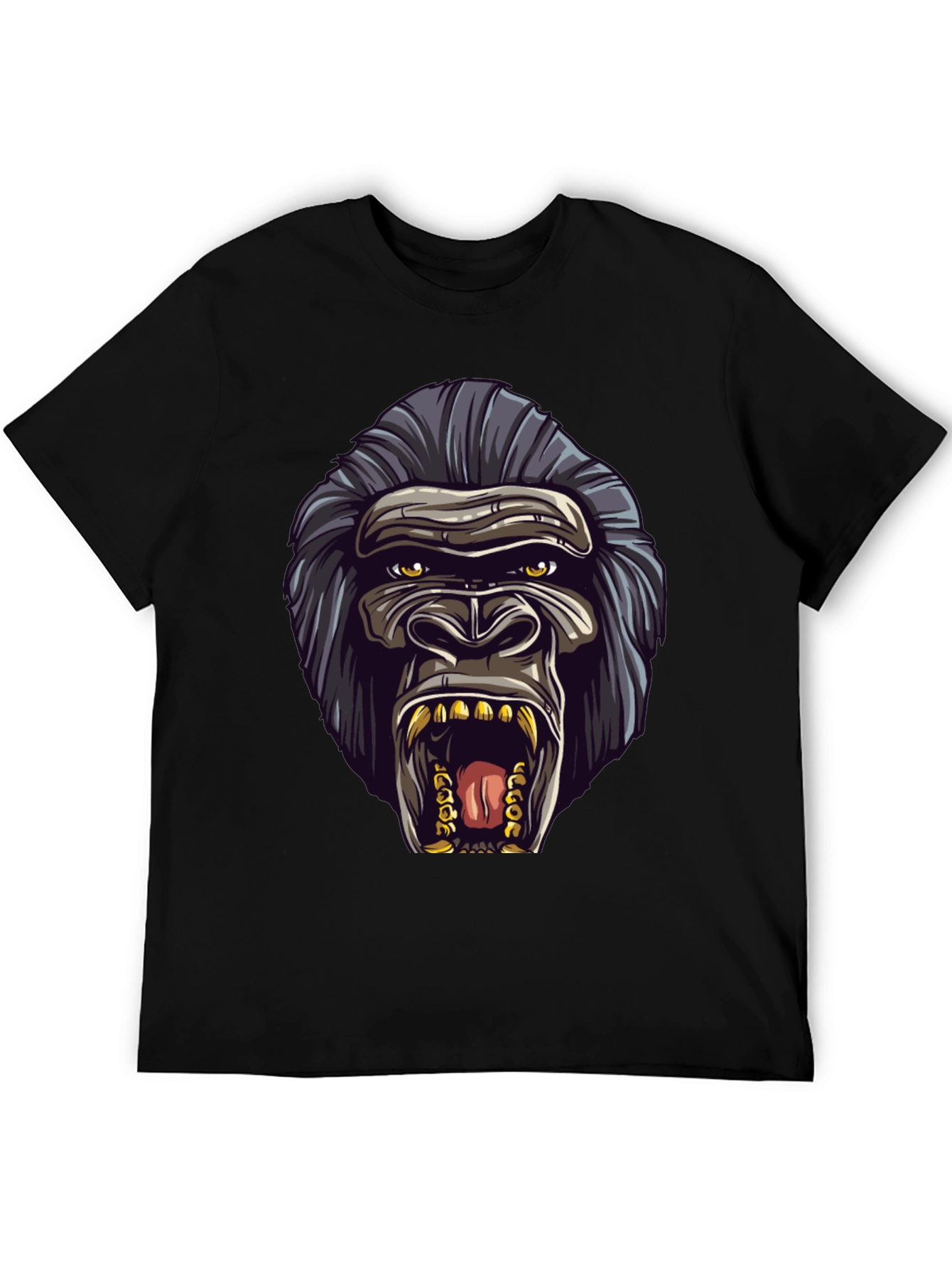 Gorilla Graphic Black T-Shirt - Bold Animal Design