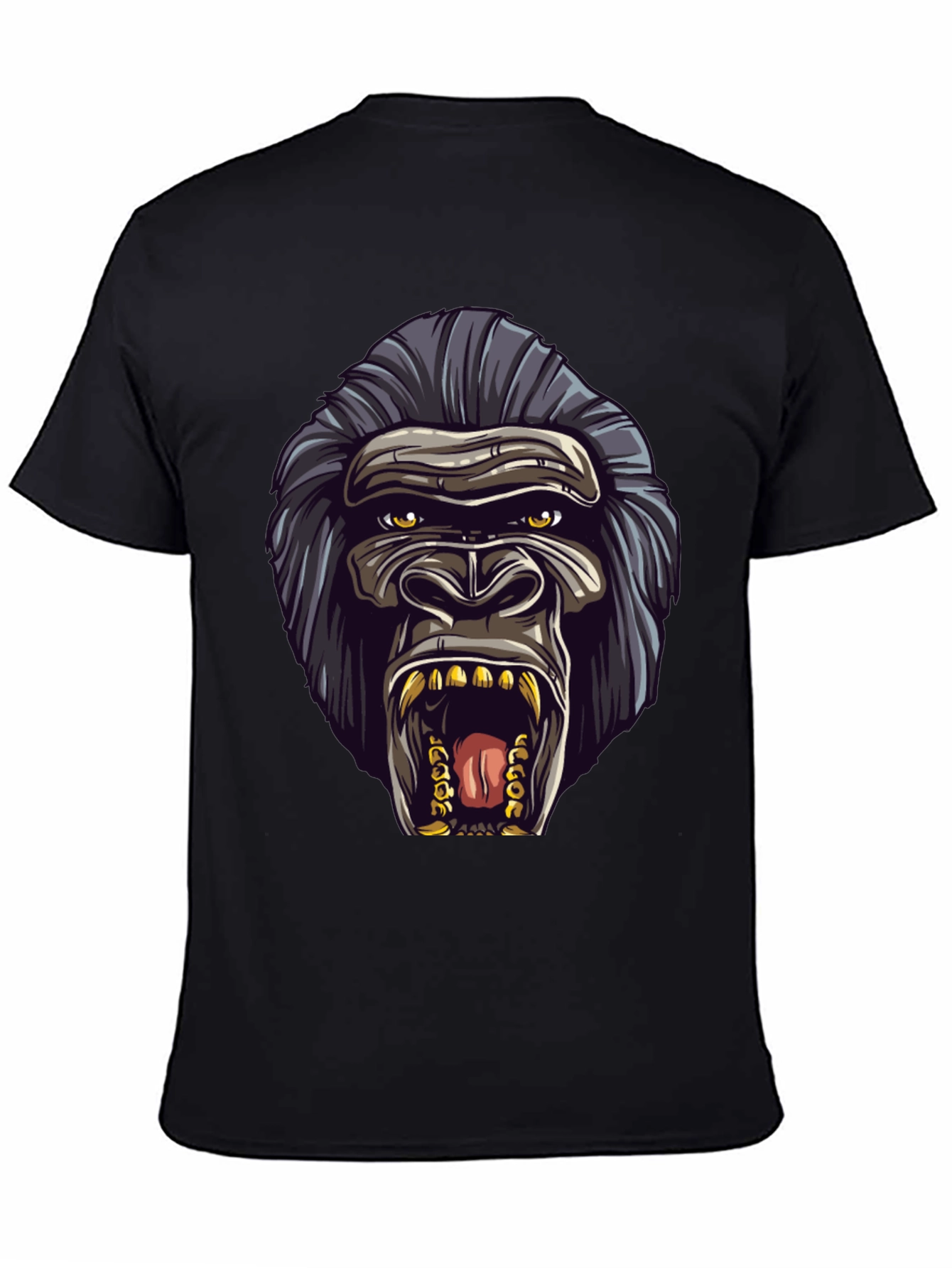 Gorilla Graphic Black T-Shirt - Bold Animal Design