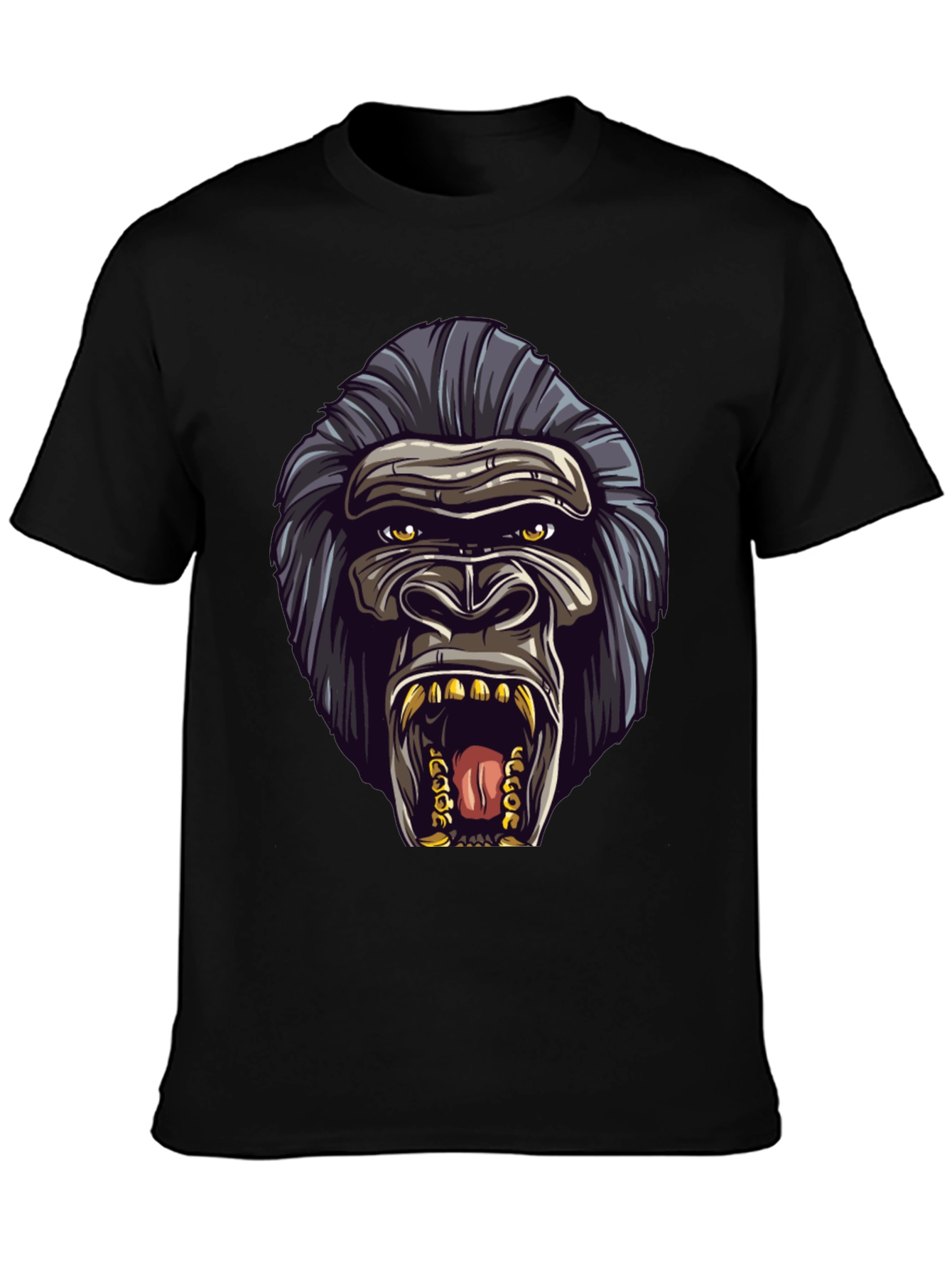 Gorilla Graphic Black T-Shirt - Bold Animal Design