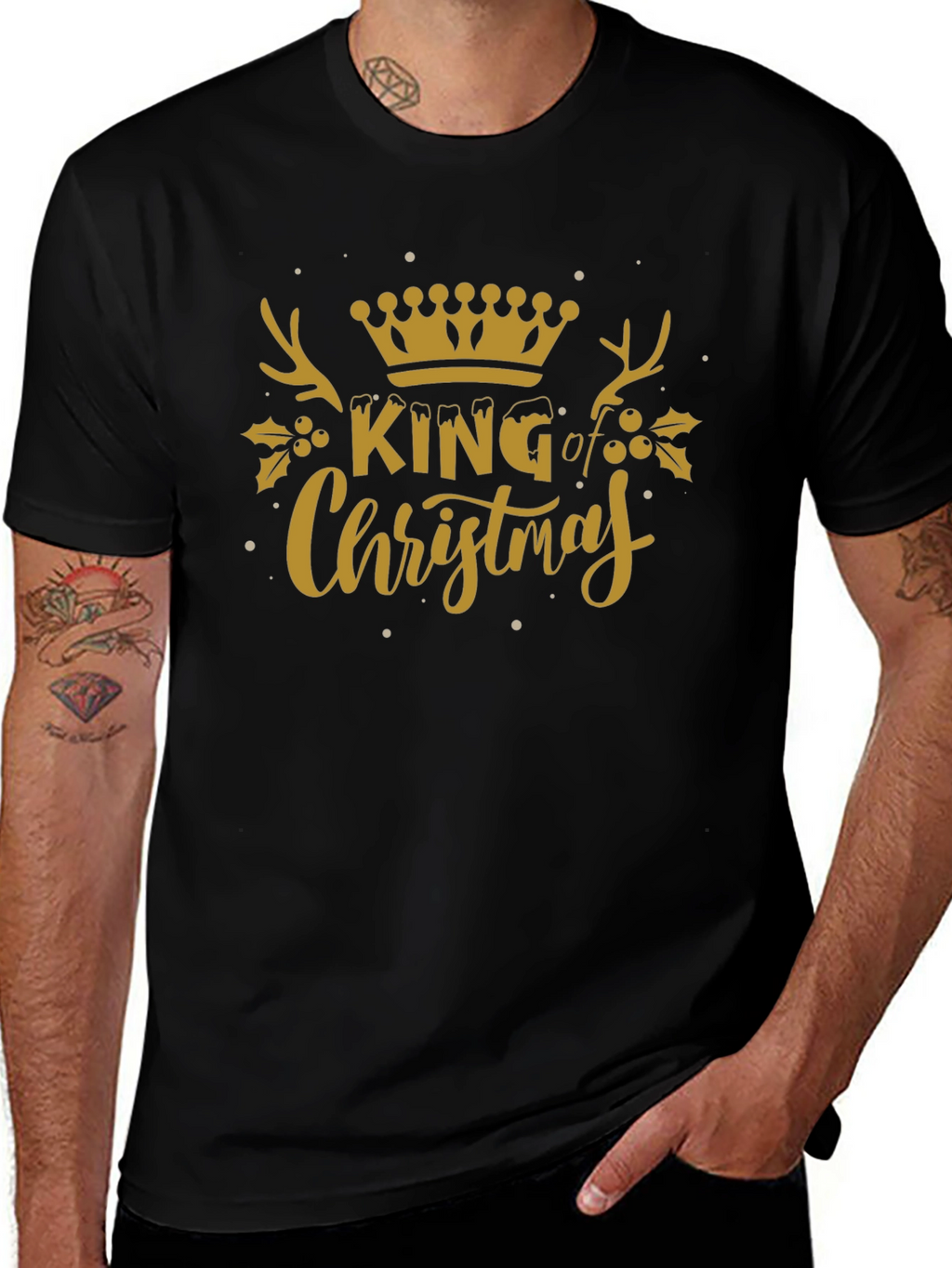 King of Christmas Graphic Tee - Holiday Festive Shirt