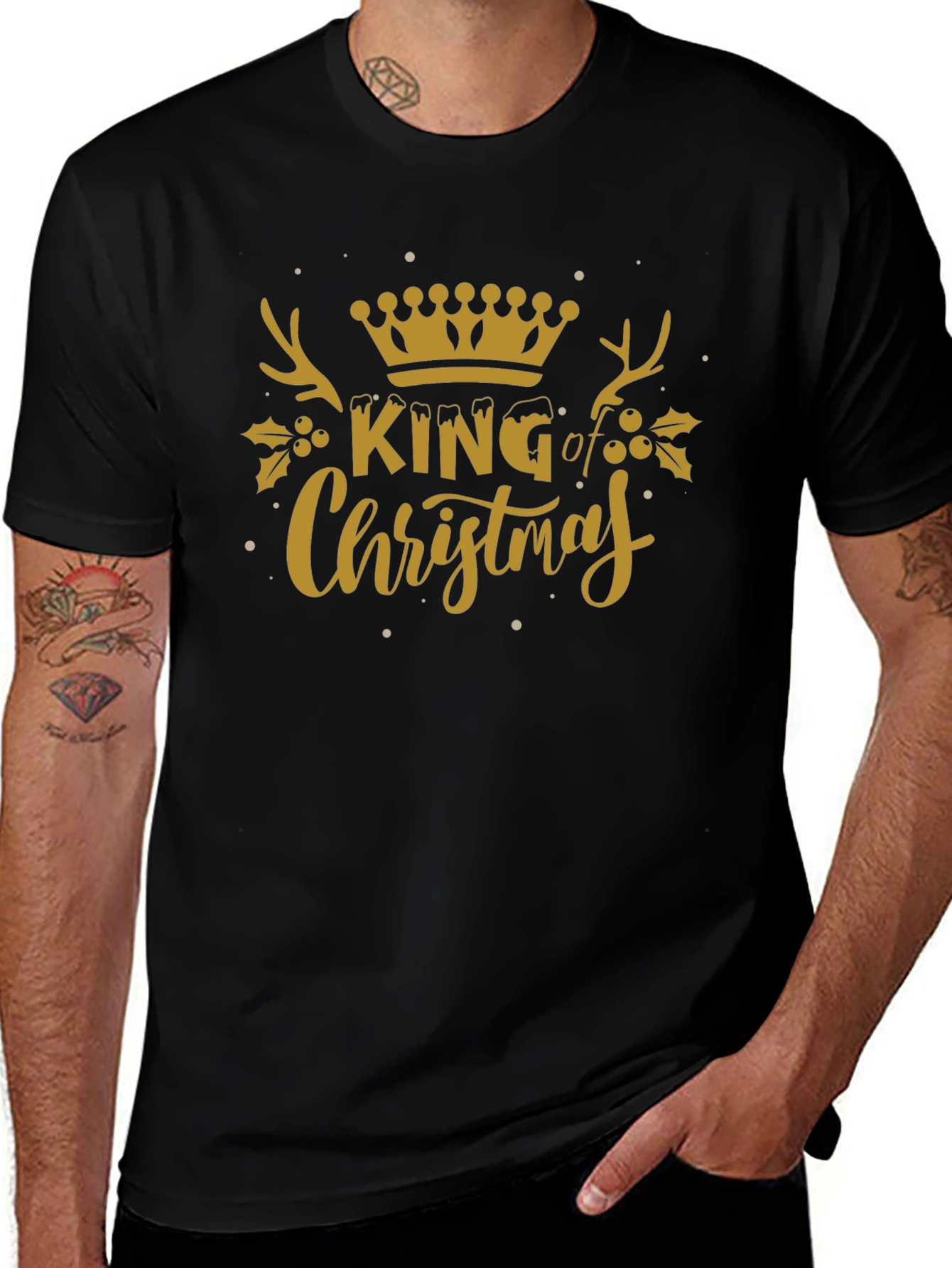 King of Christmas Graphic Tee - Holiday Festive Shirt