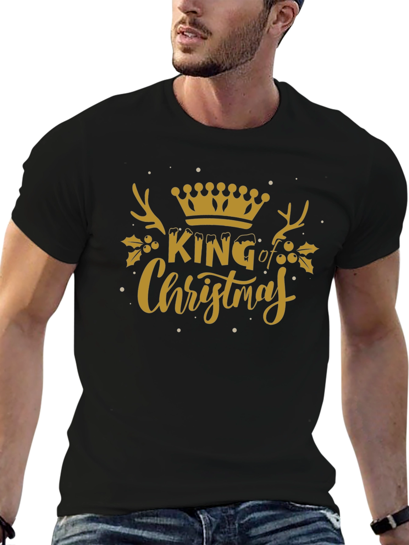 King of Christmas Graphic Tee - Holiday Festive Shirt