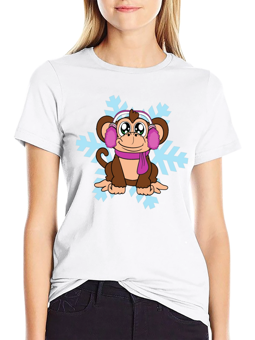 Cute Monkey Winter T-Shirt