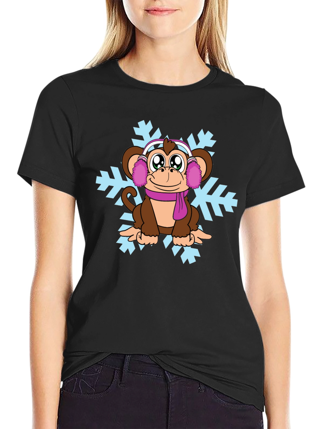 Cute Monkey Winter T-Shirt
