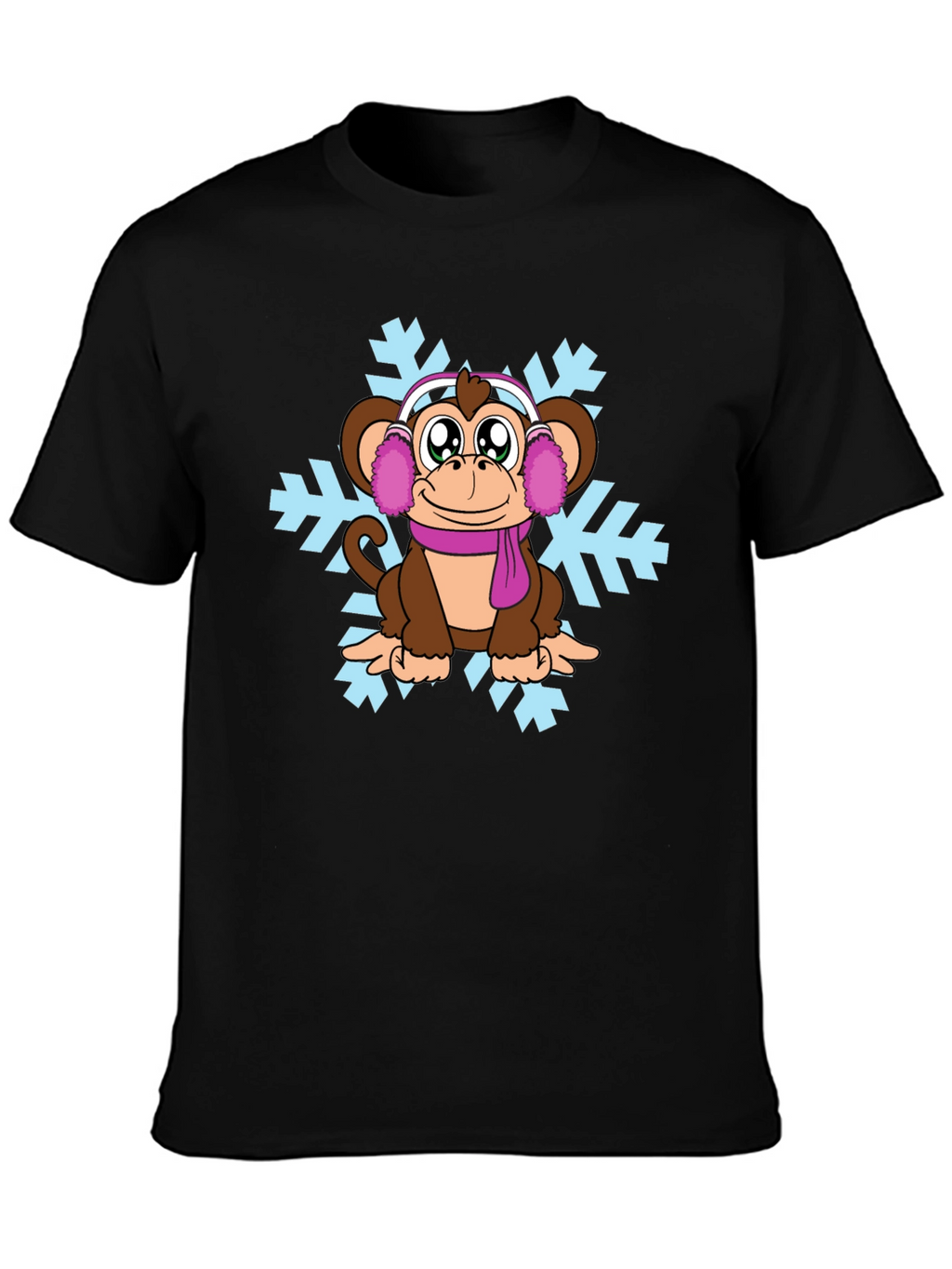 Cute Monkey Winter T-Shirt